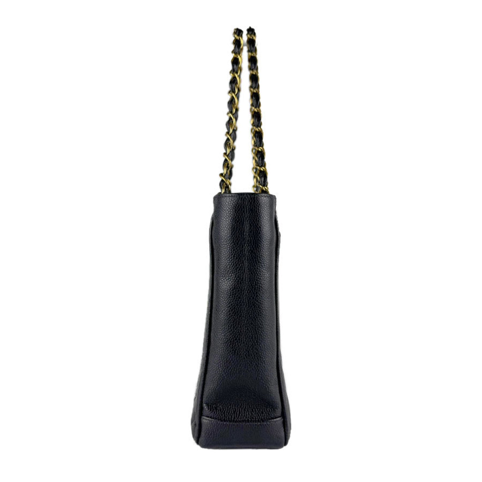 Chanel Black Grained Calfskin Shoulder Bag (Pre-Owned)