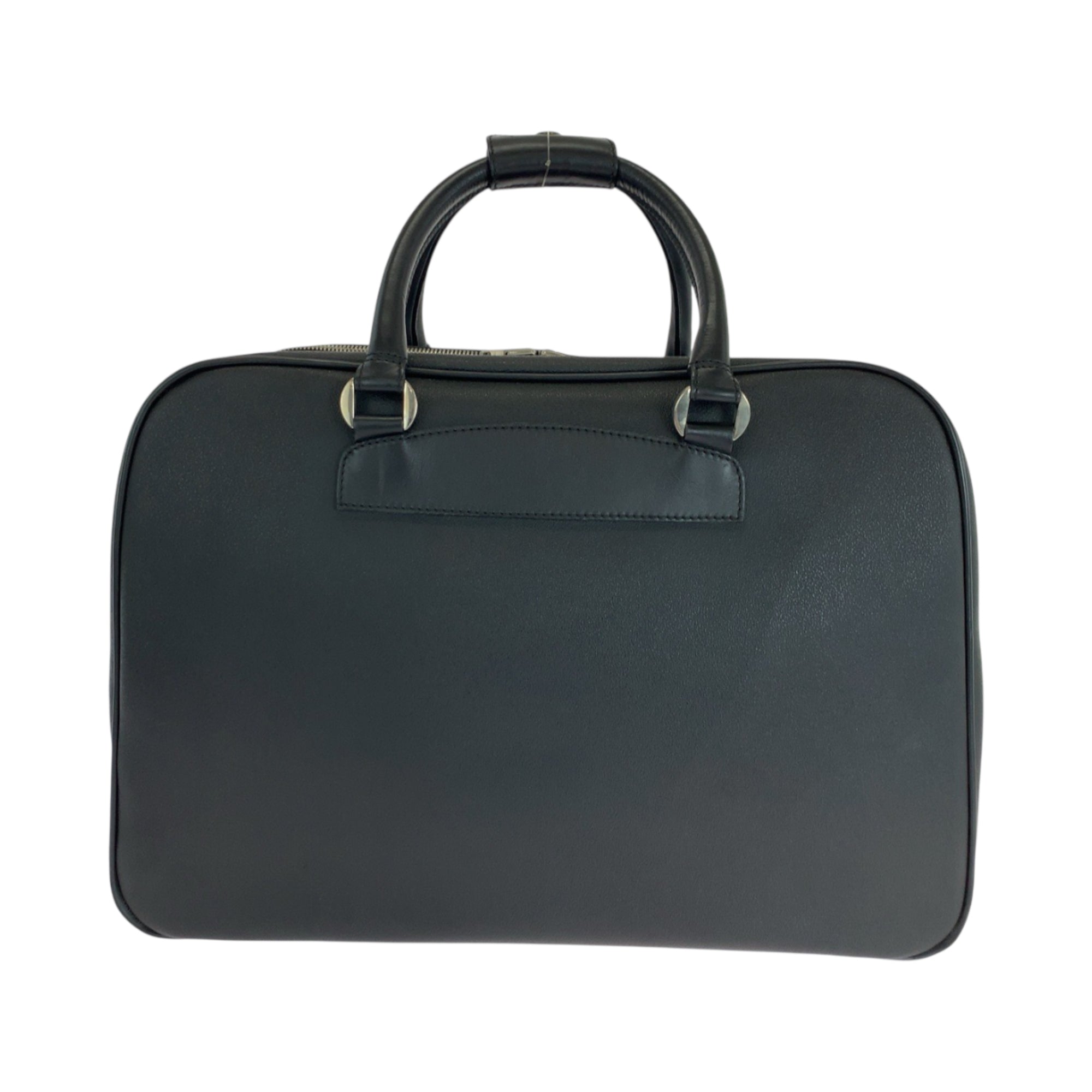 Versace Black Leather Boston Bag Handbag (Pre-Owned)