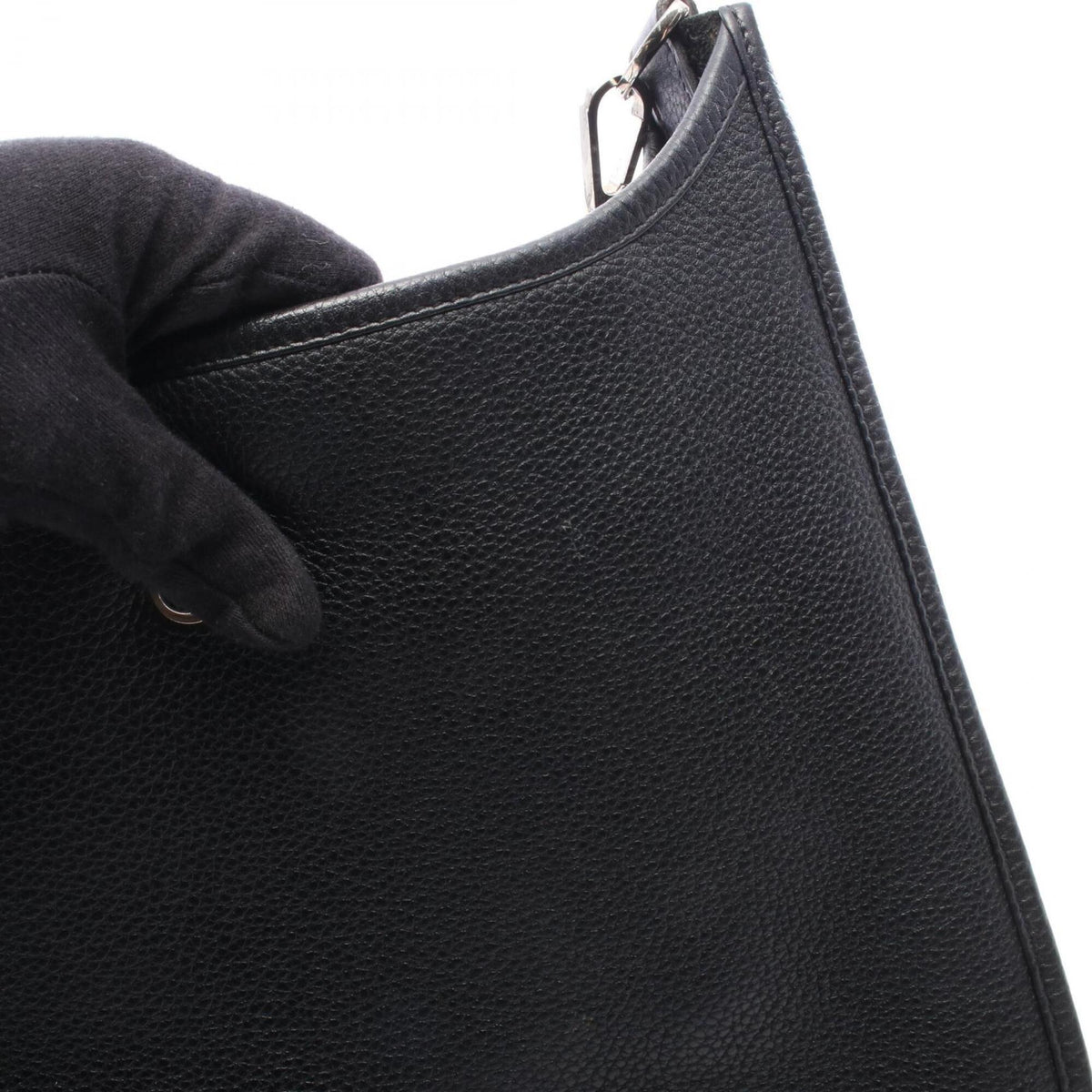 Hermes Black Taurillon Clemence Leather Handbag Shoulder Bag (Pre-Owned)