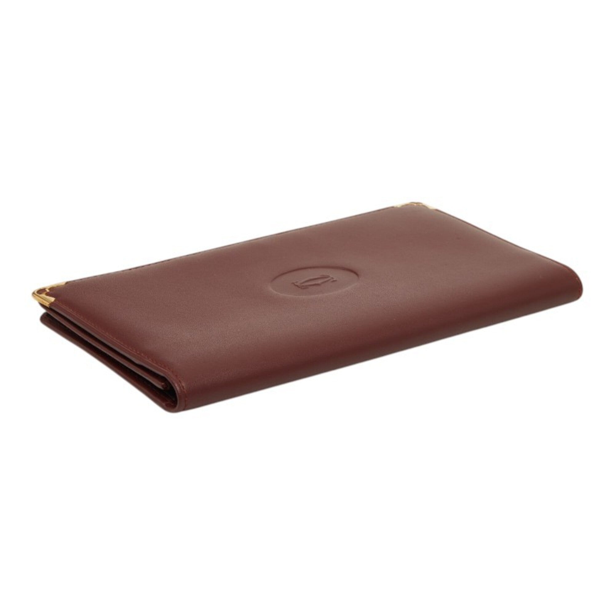 Cartier Must Bordeaux Leather Long Wallet (Bi-Fold) (Pre-Owned)