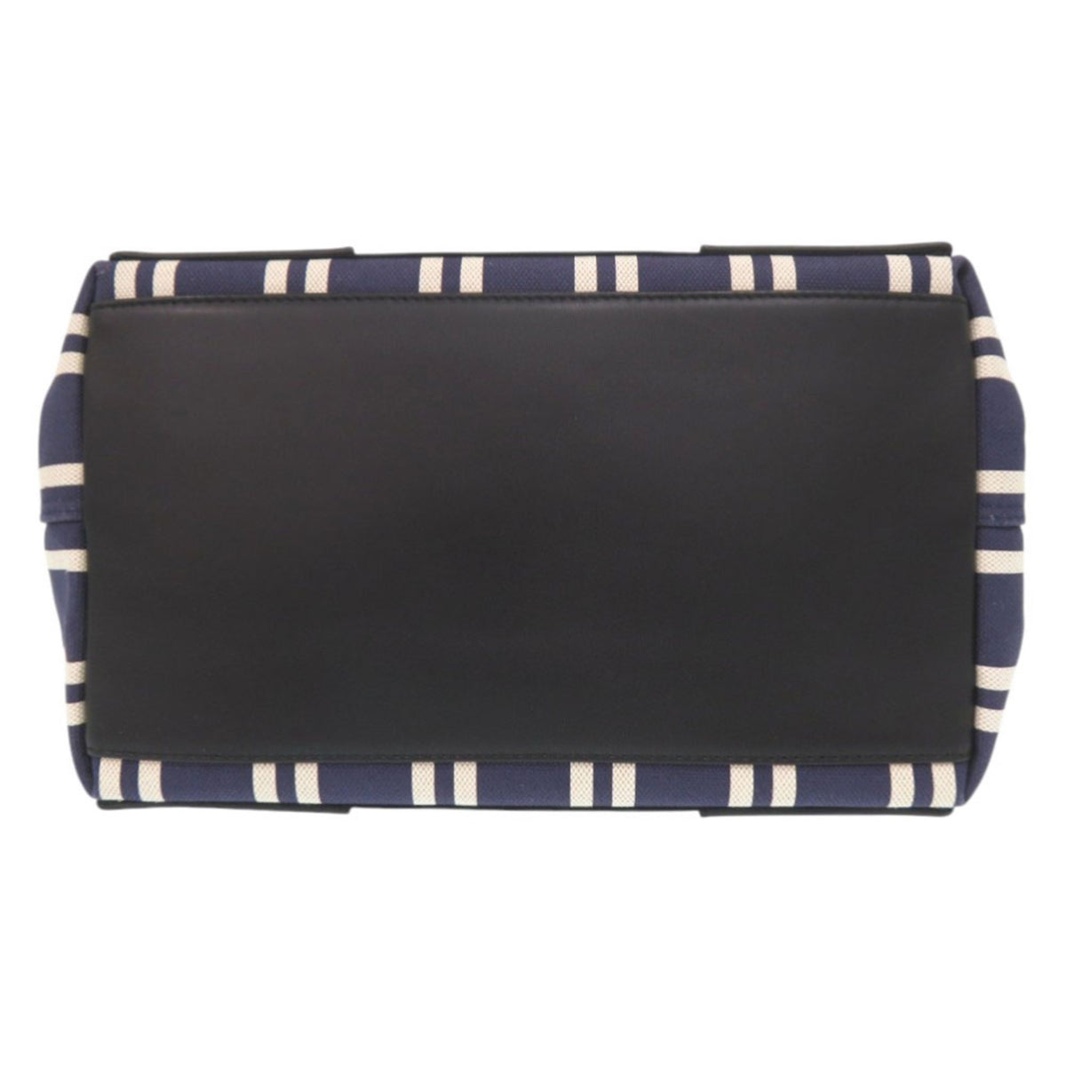 Balenciaga Black Navy White Canvas Leather Handbag Tote Bag (Pre-Owned)