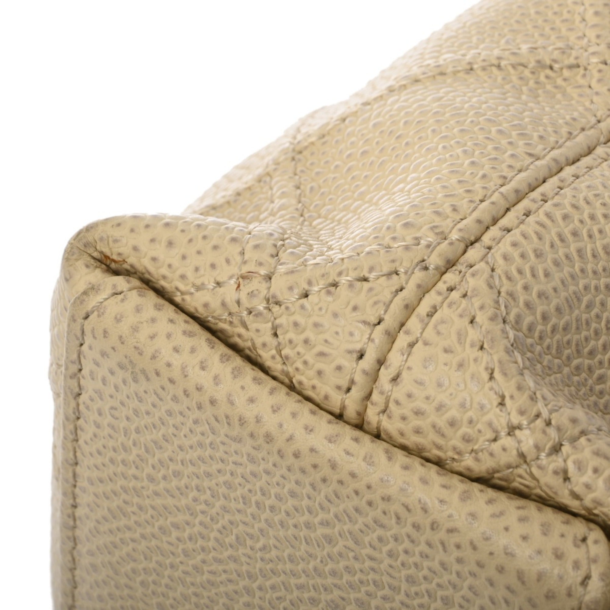 Chanel Beige Grained Calfskin Shoulder Bag (Pre-Owned)