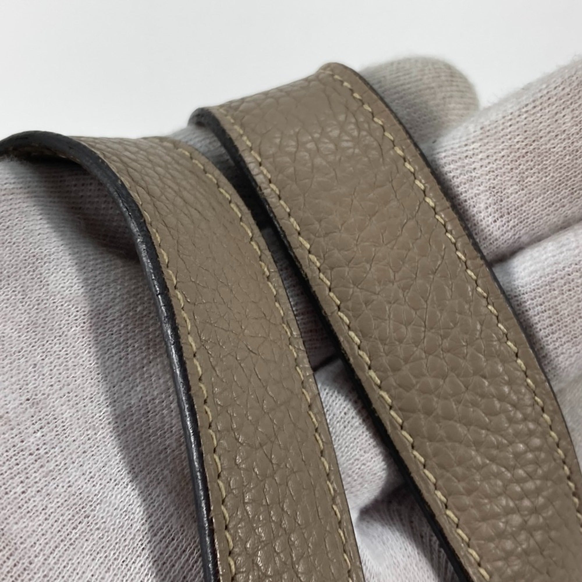 Hermes Picotin Gray Gris Tourterelle Taurillon Clemence Leather Handbag Tote Bag (Pre-Owned)
