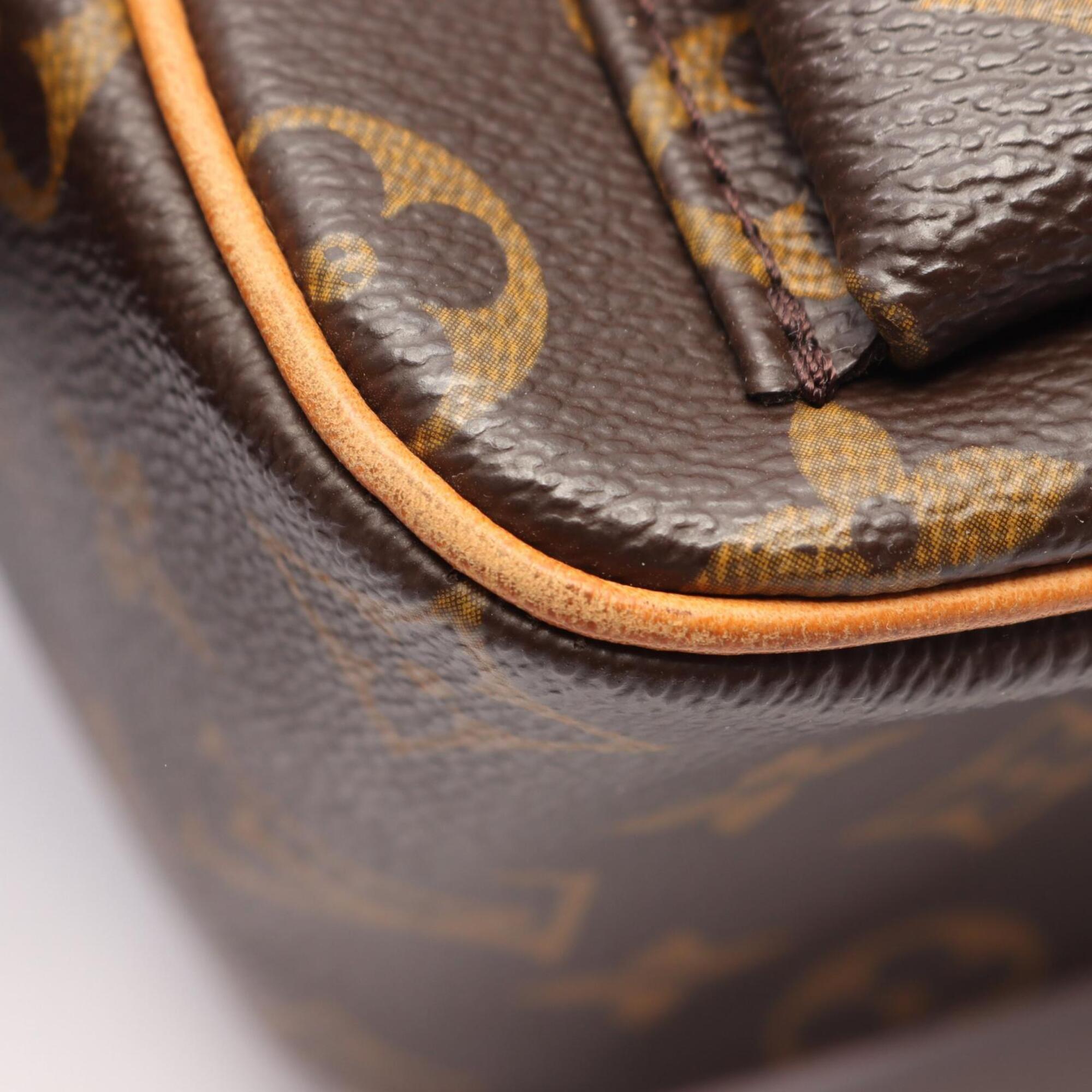 Louis Vuitton Brown Coated Canvas Leather Handbag Shoulder Bag (Pre-Owned)