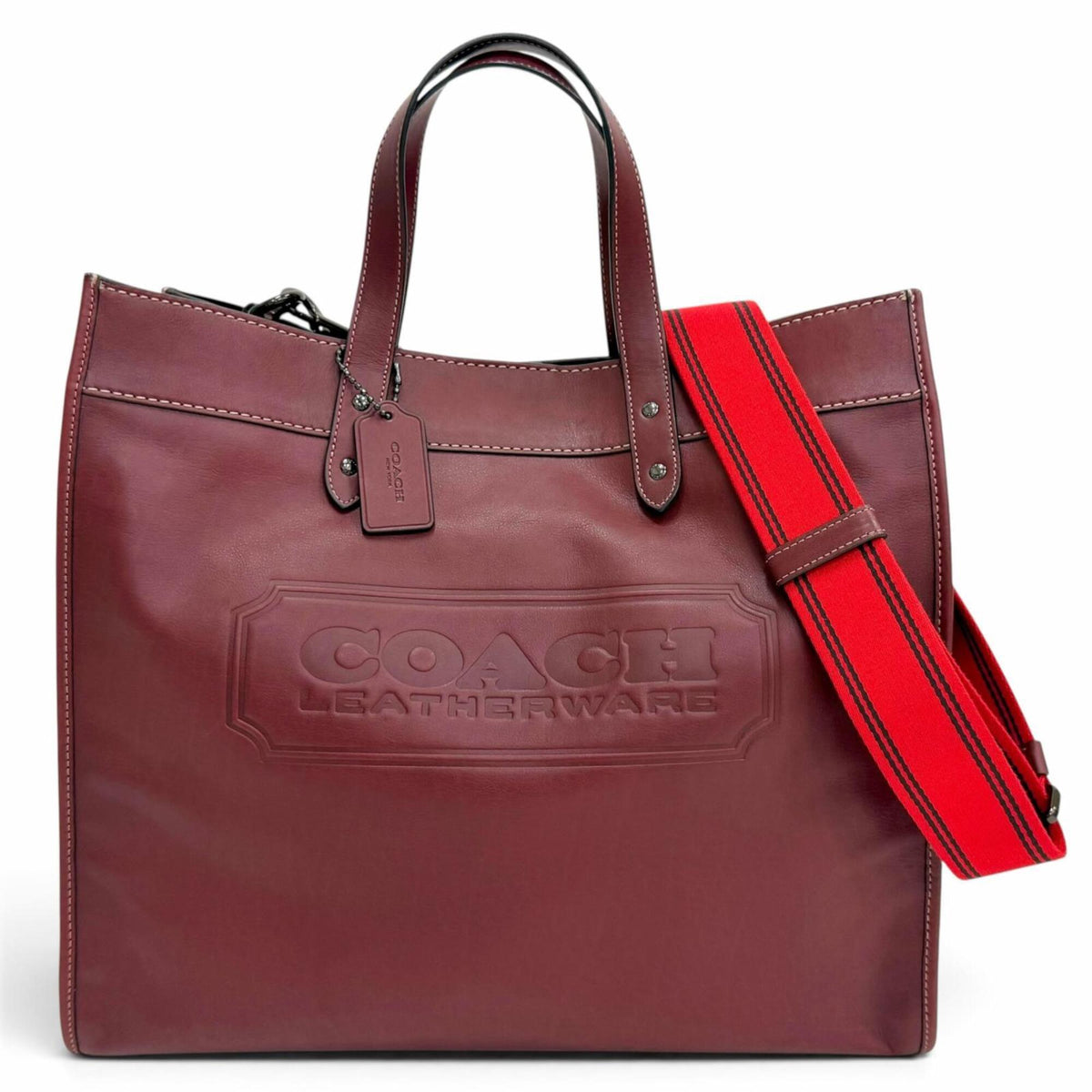 Coach Wine Leather Shoulder Bag (Pre-Owned)
