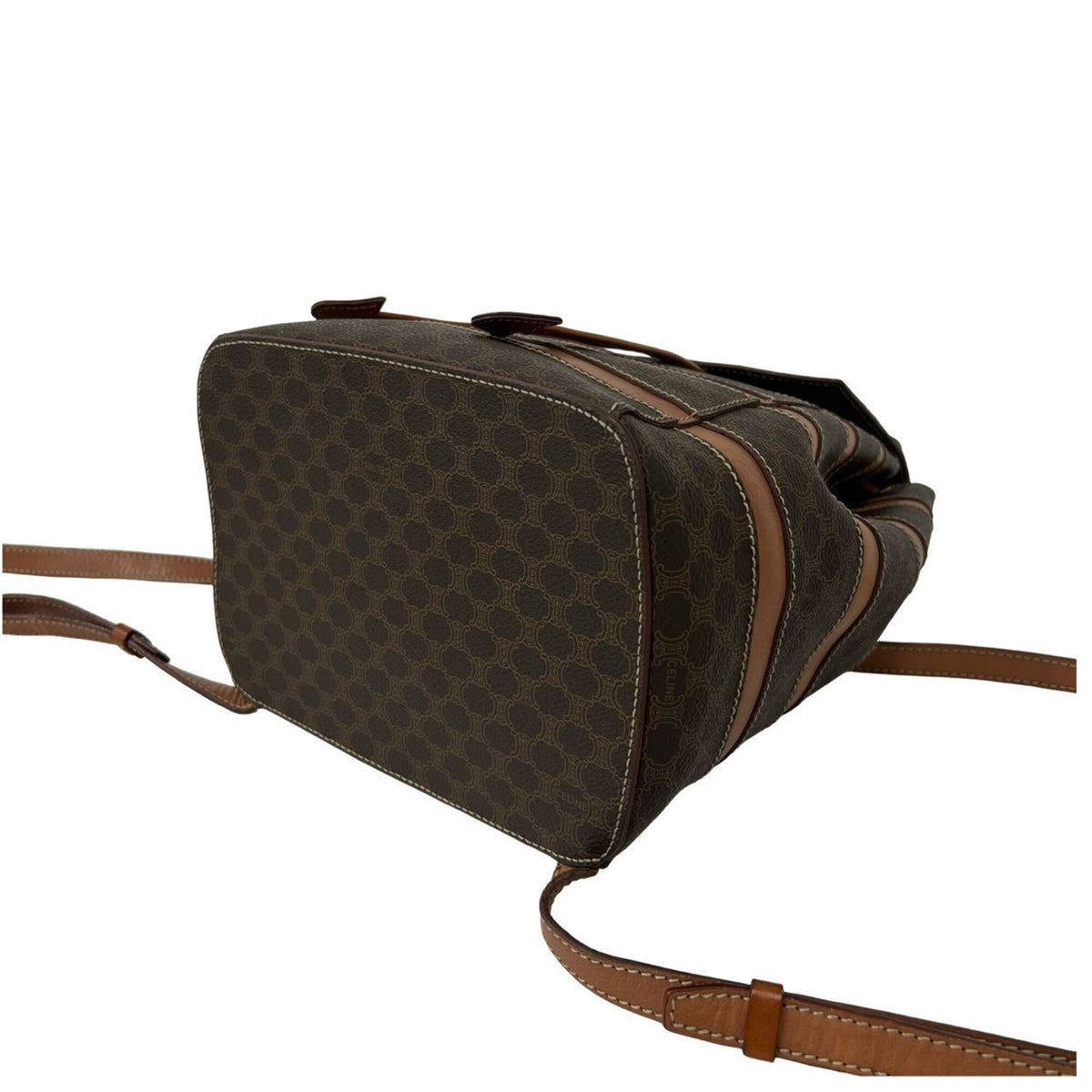 Celine Brown Leather Pvc Backpack (Pre-Owned)