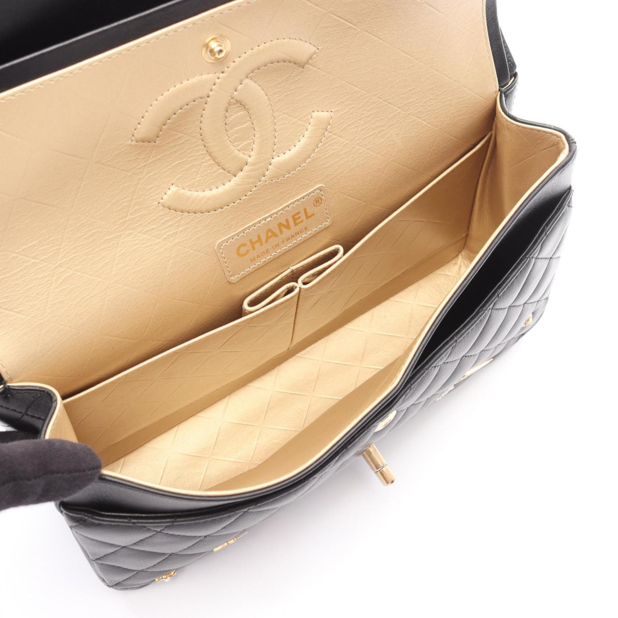 Chanel Black Leather Handbag Shoulder Bag (Pre-Owned)