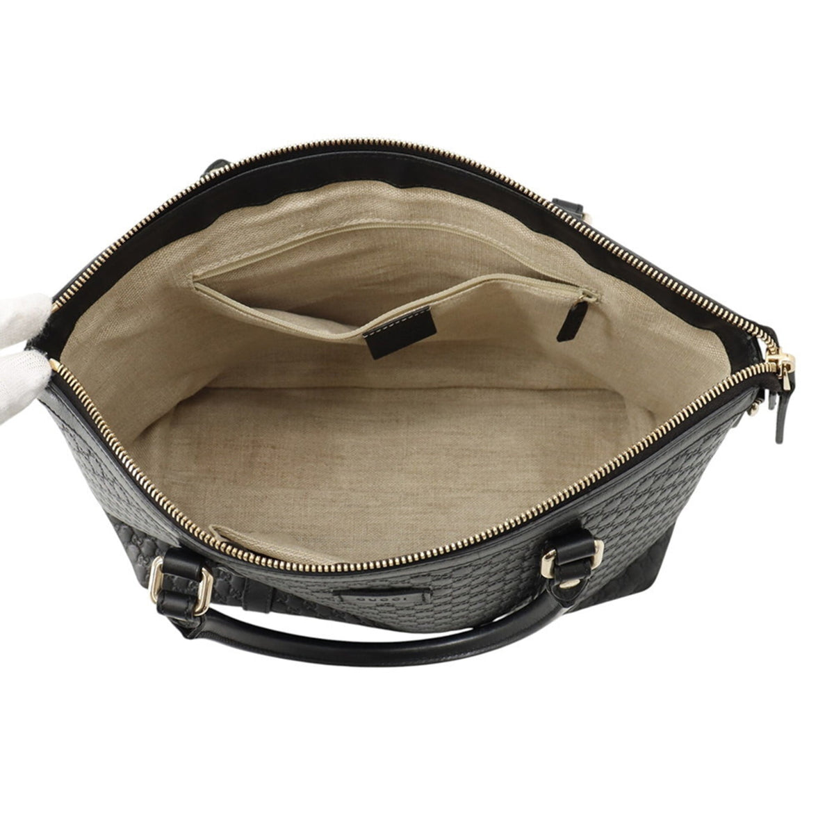 Gucci Black Leather Handbag Shoulder Bag Tote Bag (Pre-Owned)