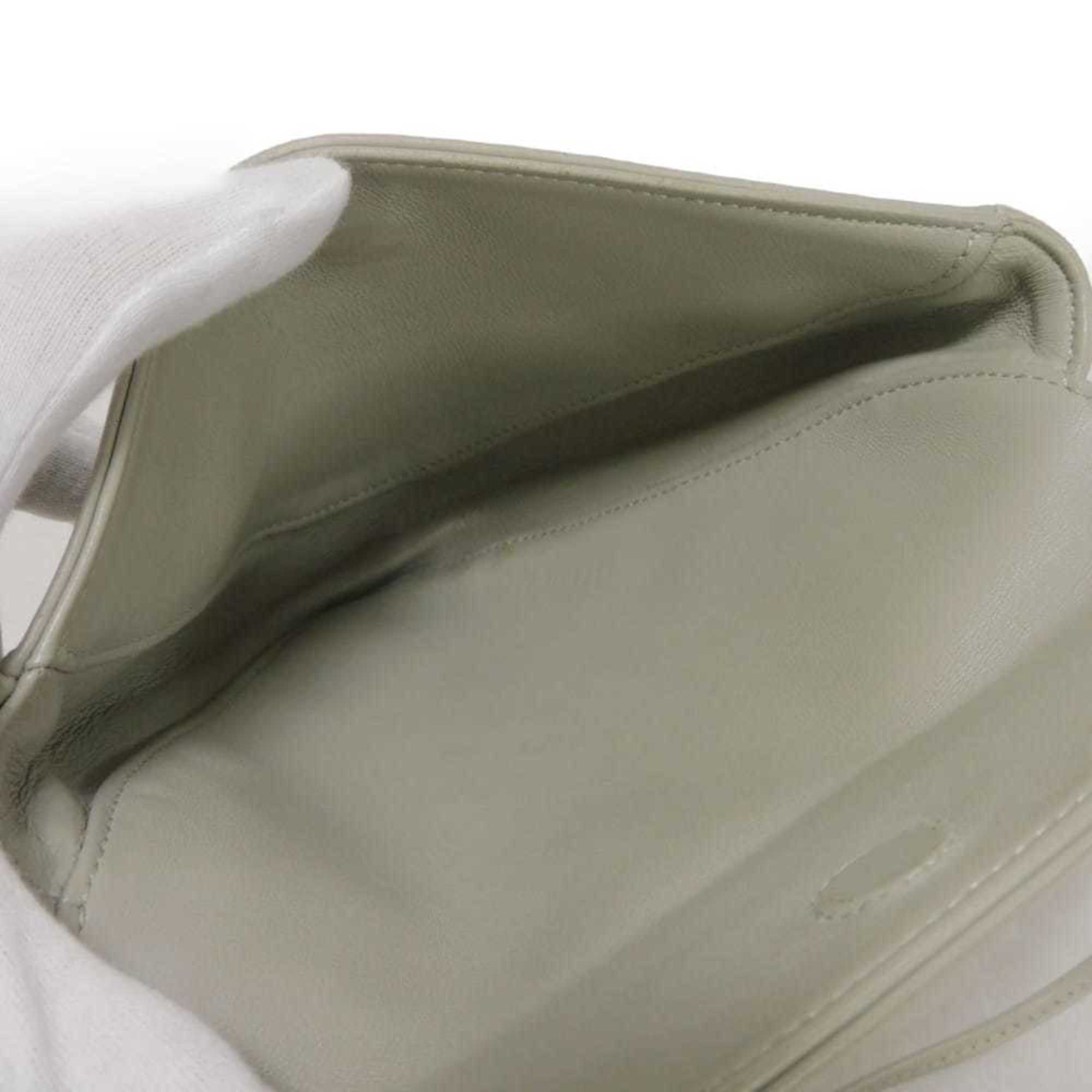 Celine Pale Gray Leather Pochette Shoulder Bag (Pre-Owned)