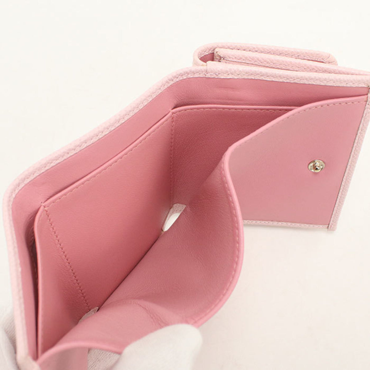 Bvlgari Pink Leather Wallet (Tri-Fold) (Pre-Owned)