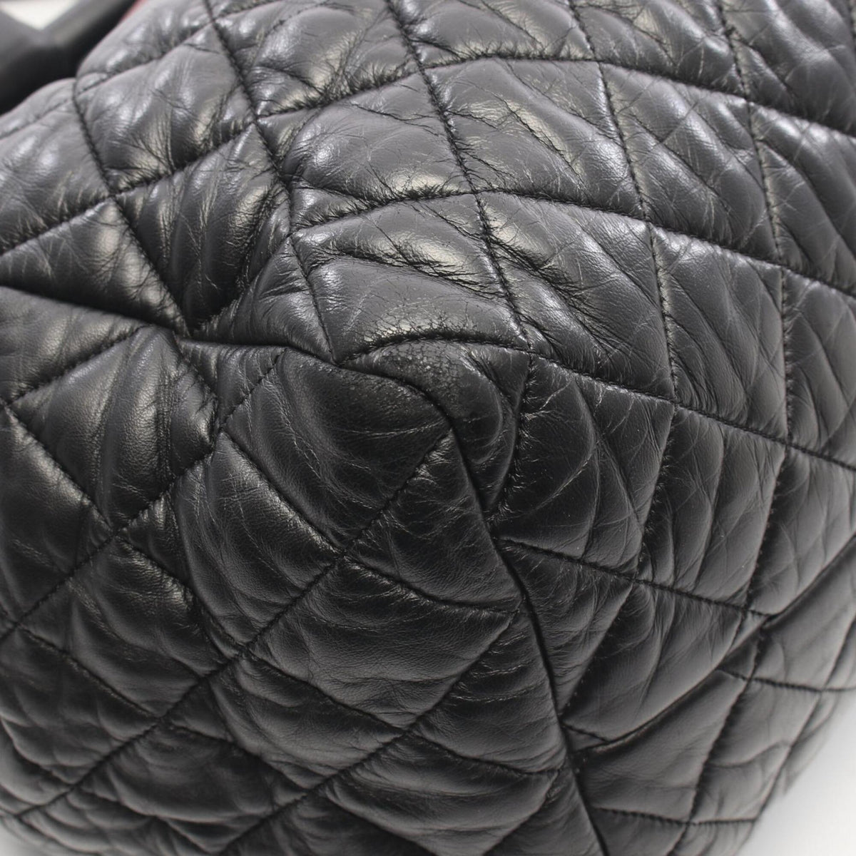 Chanel Black Bordeaux Leather Handbag Tote Bag (Pre-Owned)