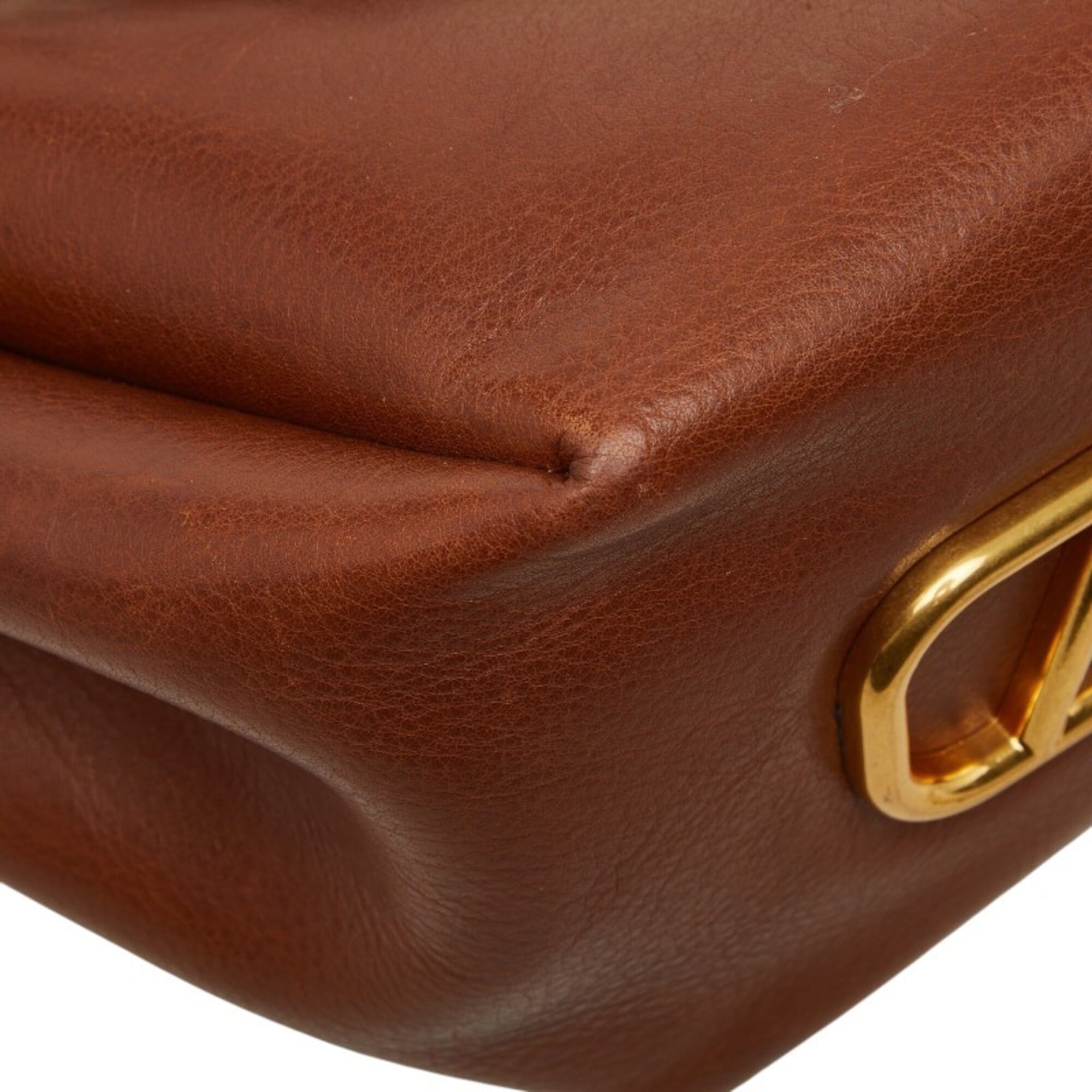 Valentino Brown Multi-Color Leather Shoulder Bag (Pre-Owned)