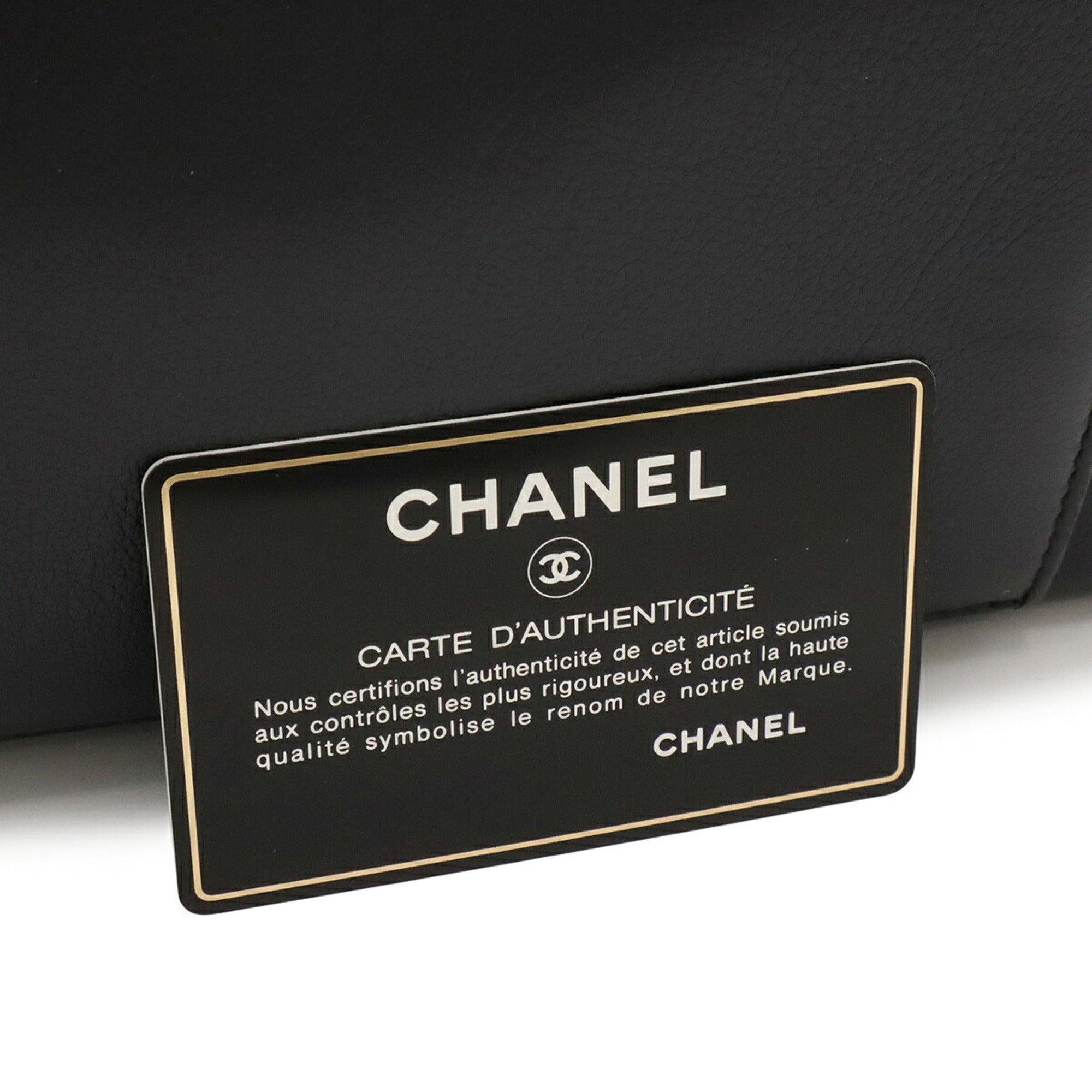 Chanel Black Leather Handbag Tote Bag (Pre-Owned)