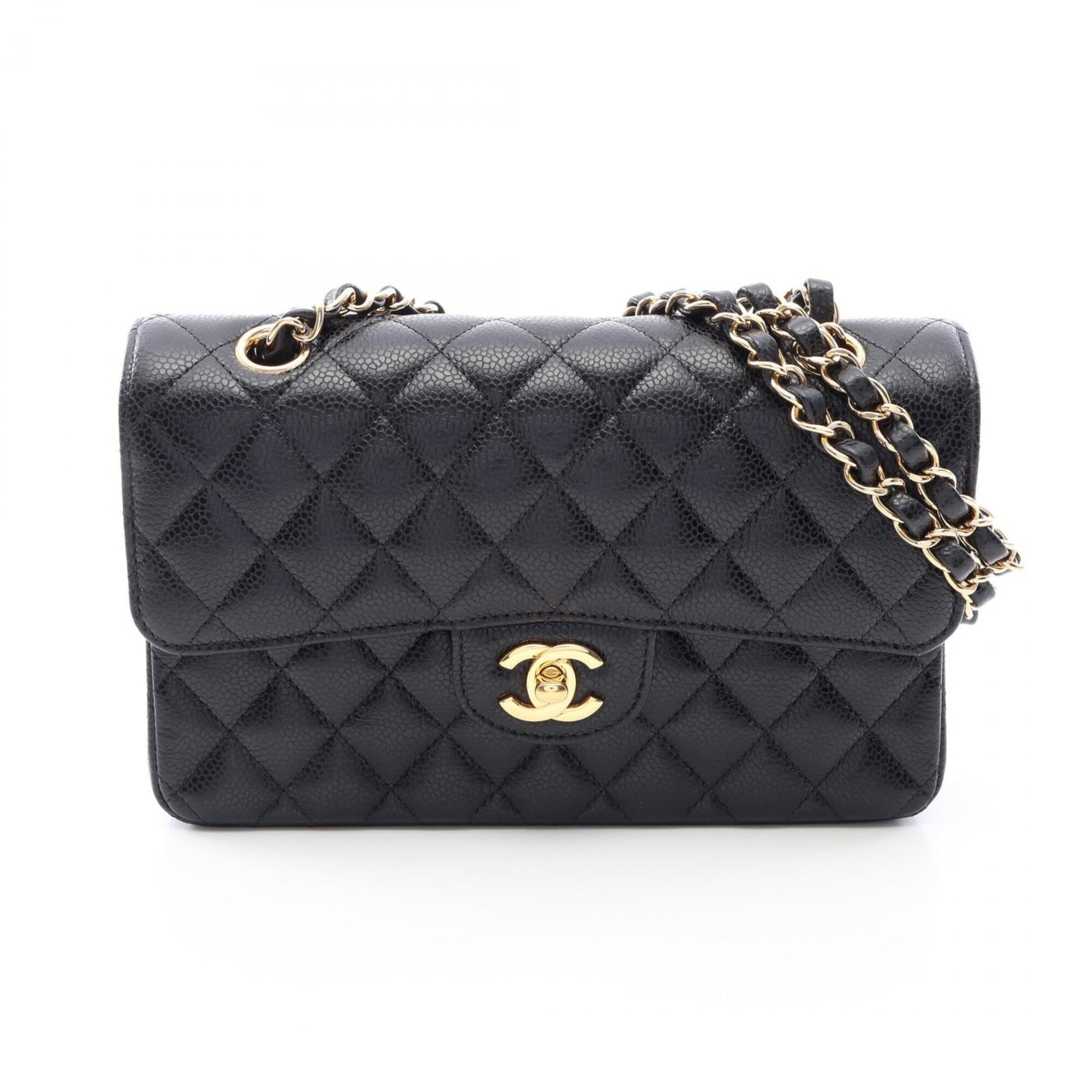 Chanel Black Grained Calfskin Handbag Shoulder Bag (Pre-Owned)