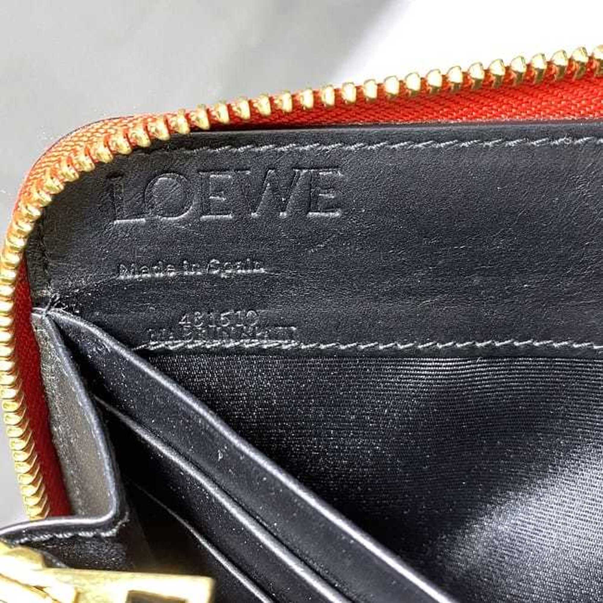 Loewe Repeat Red Color Leather Coin Purse/Coin Case (Pre-Owned)