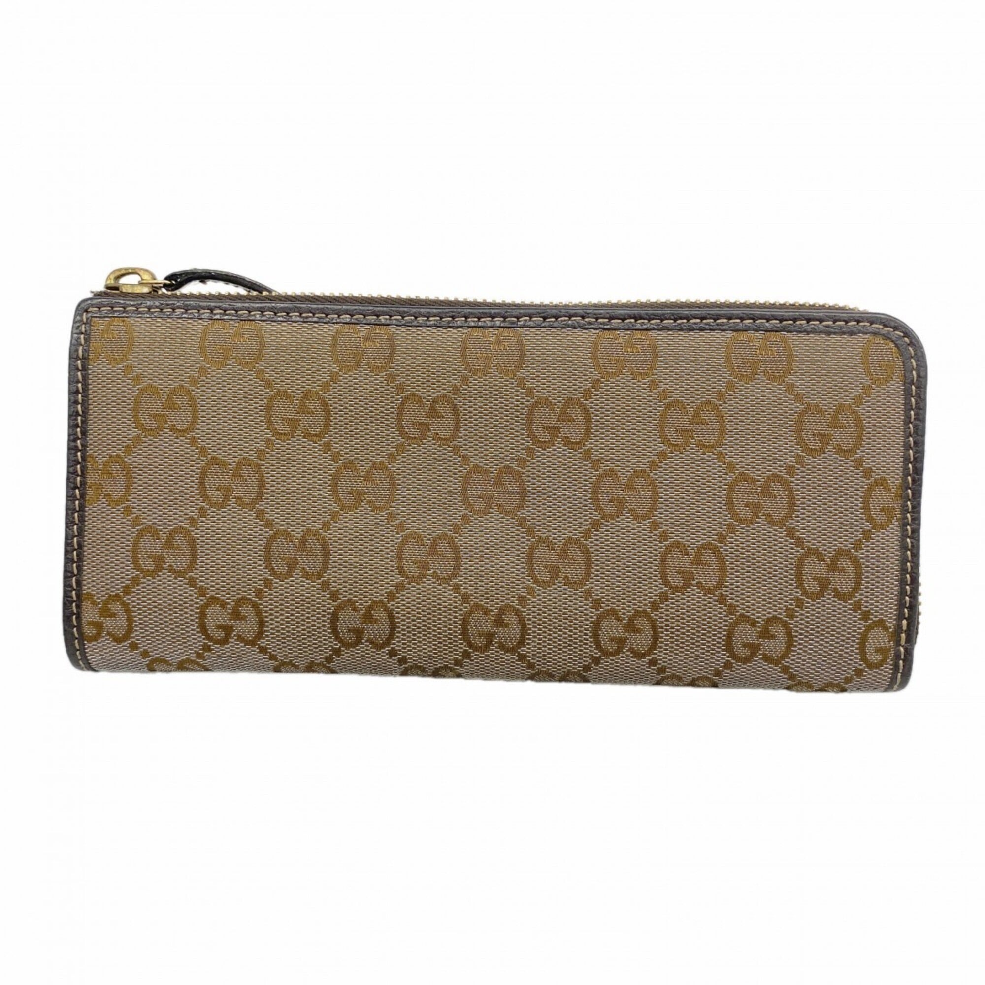Gucci Brown Canvas Long Wallet (Bi-Fold) (Pre-Owned)