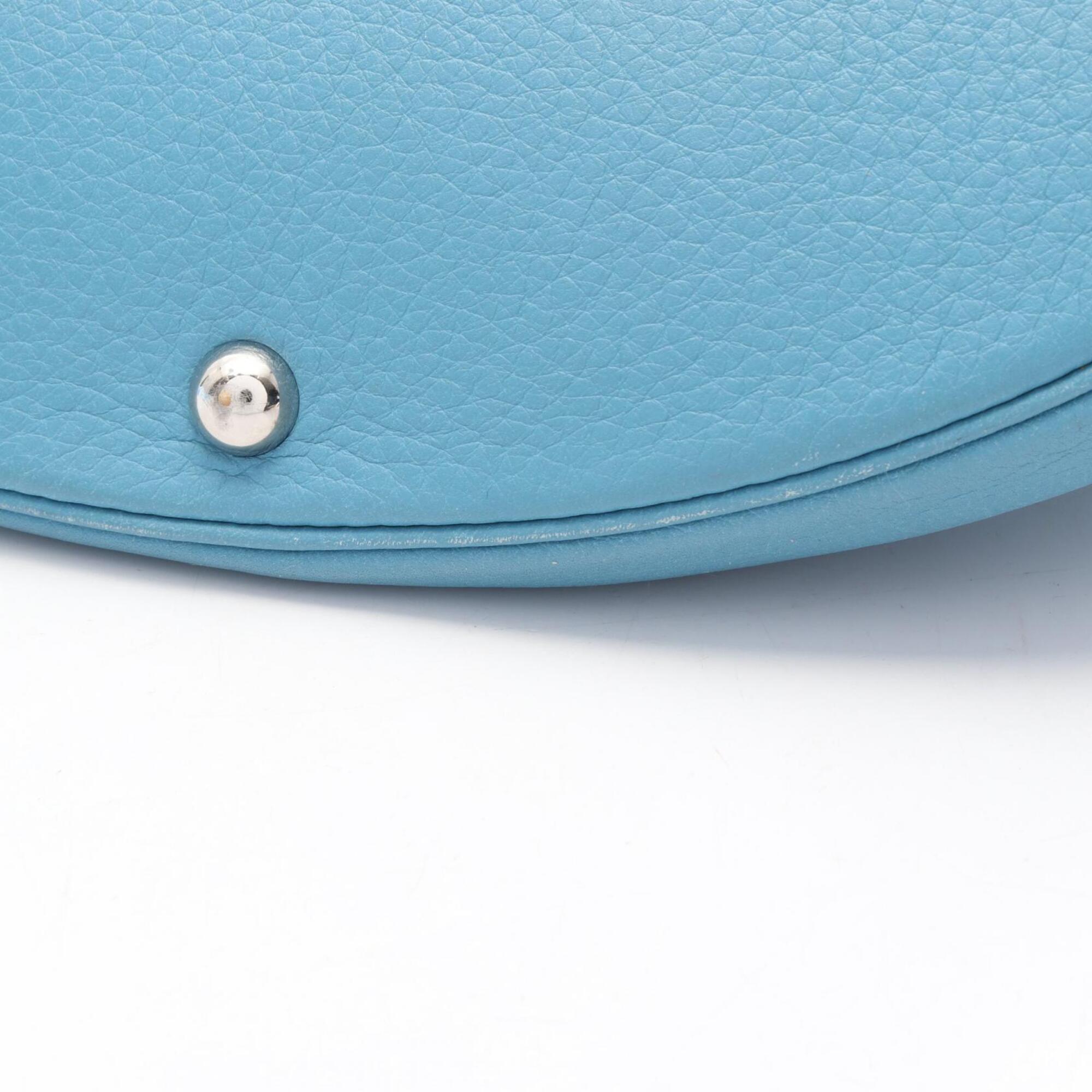 Hermes Blue Taurillon Clemence Leather Handbag (Pre-Owned)