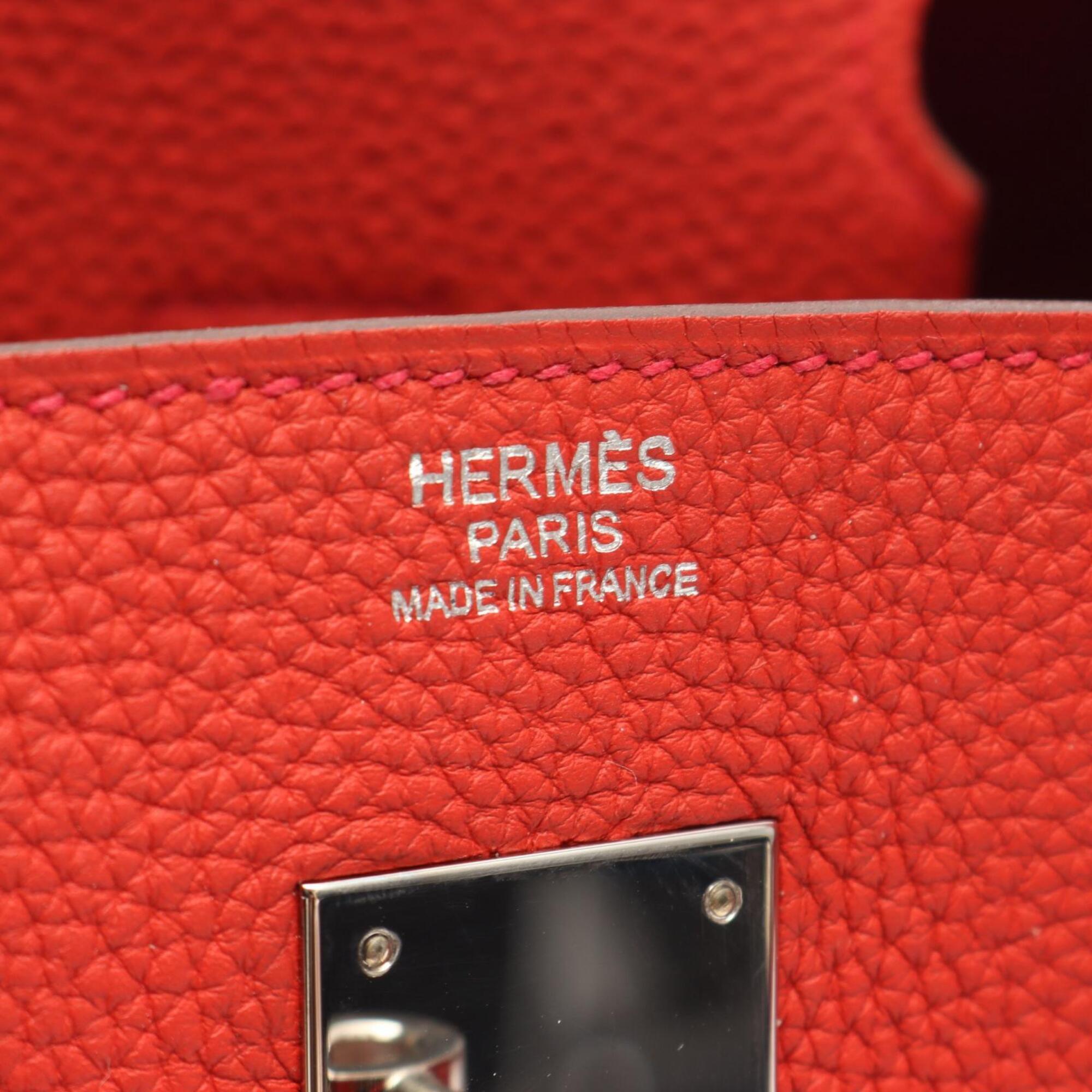 Hermes Red Color Togo Leather Handbag (Pre-Owned)