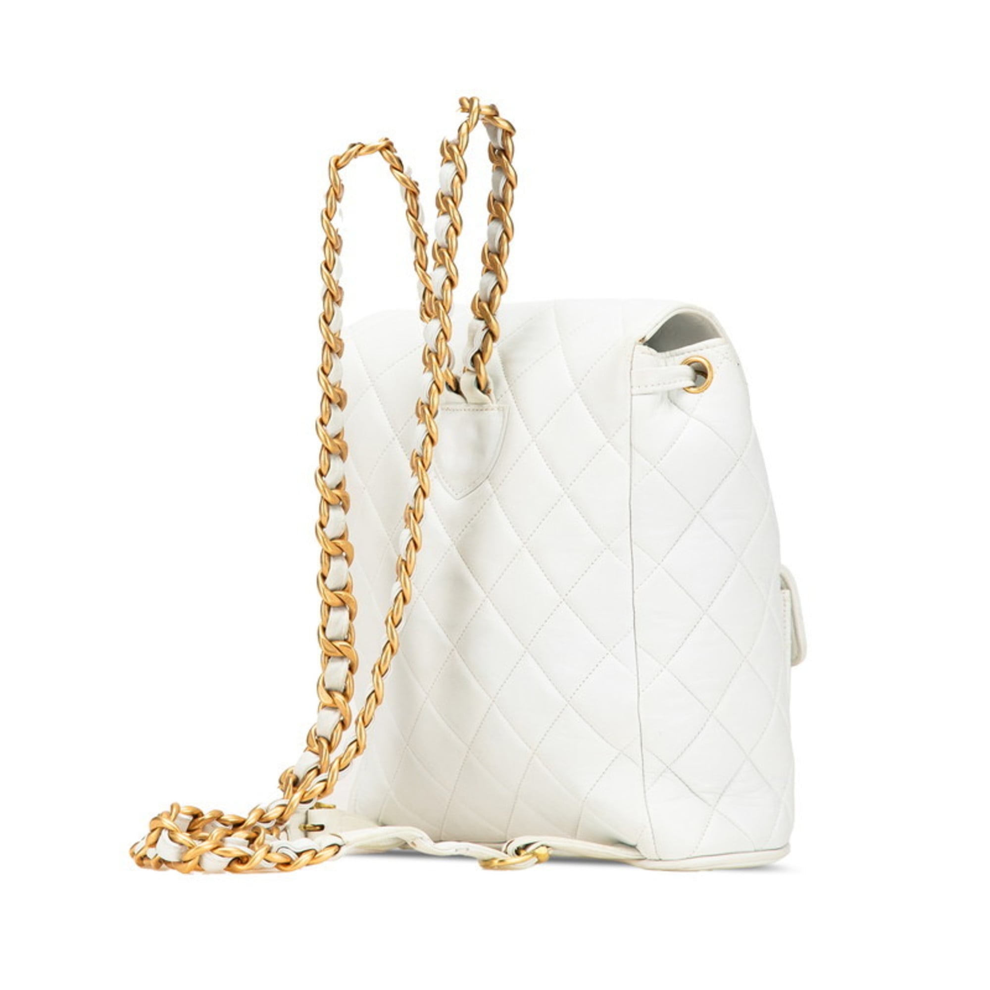 Chanel White Leather Backpack (Pre-Owned)