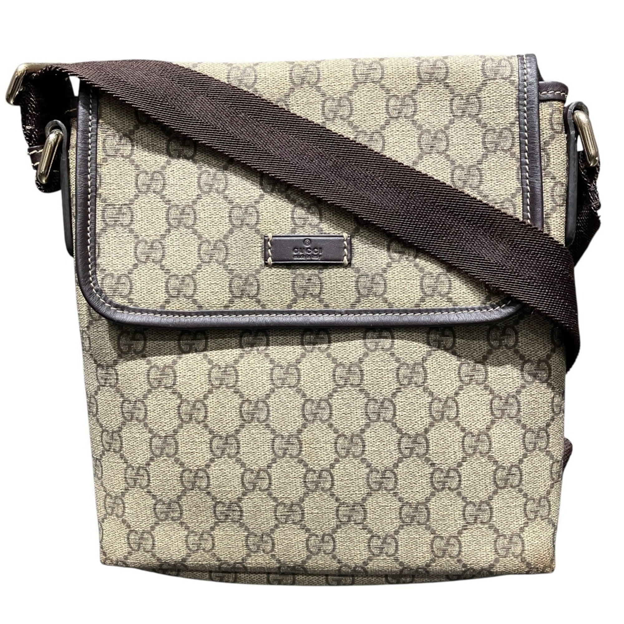 Gucci Beige Brown Pvc Leather Shoulder Bag (Pre-Owned)