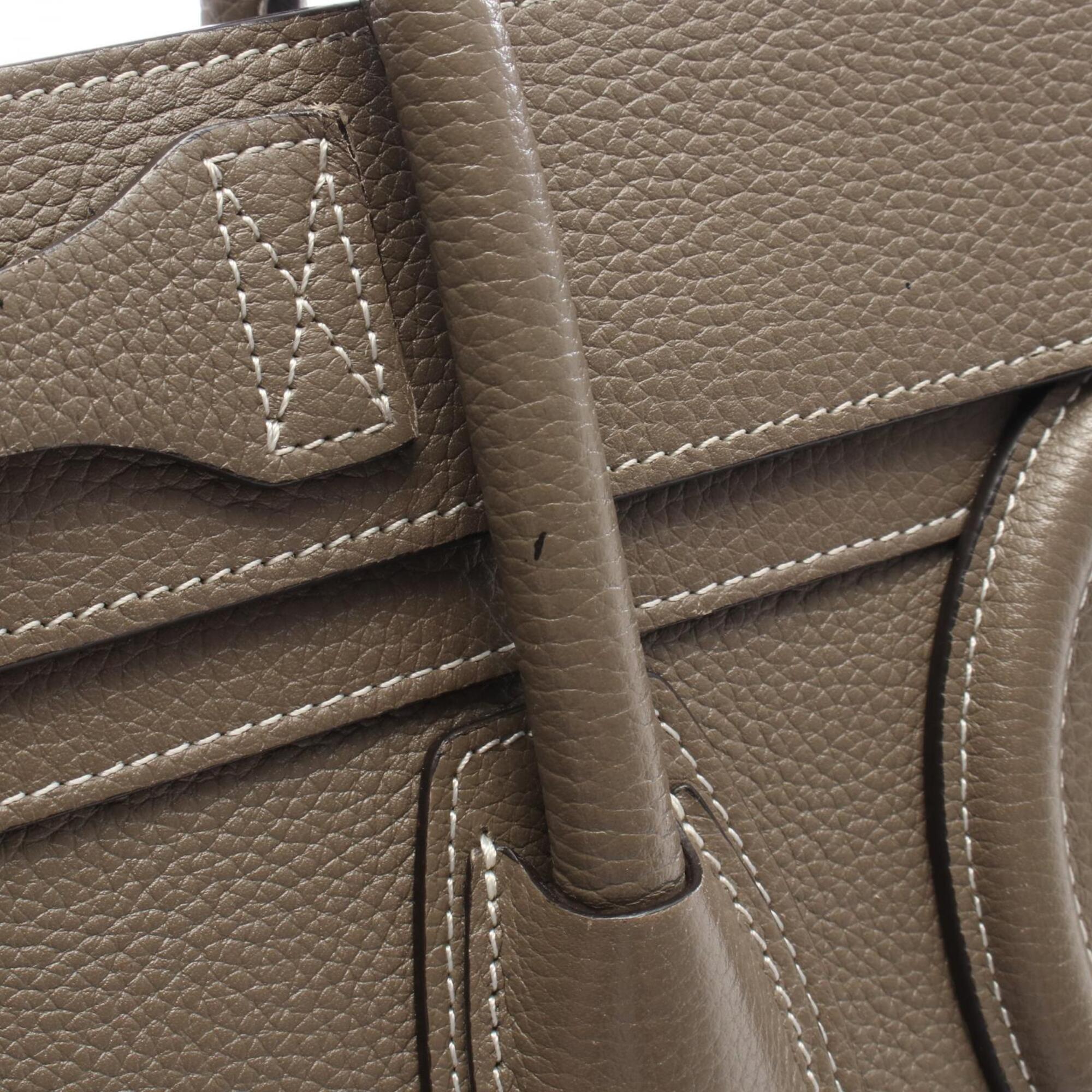 Celine Gray Leather Handbag Tote Bag (Pre-Owned)