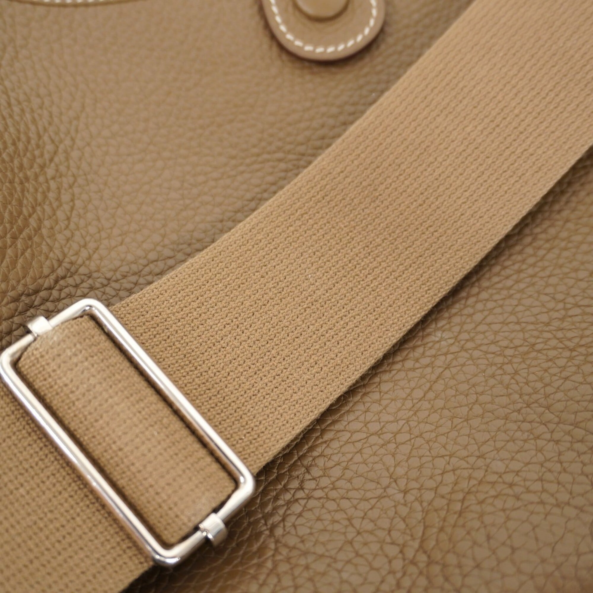 Hermes Etoupe Gray Taurillon Clemence Leather Shoulder Bag (Pre-Owned)