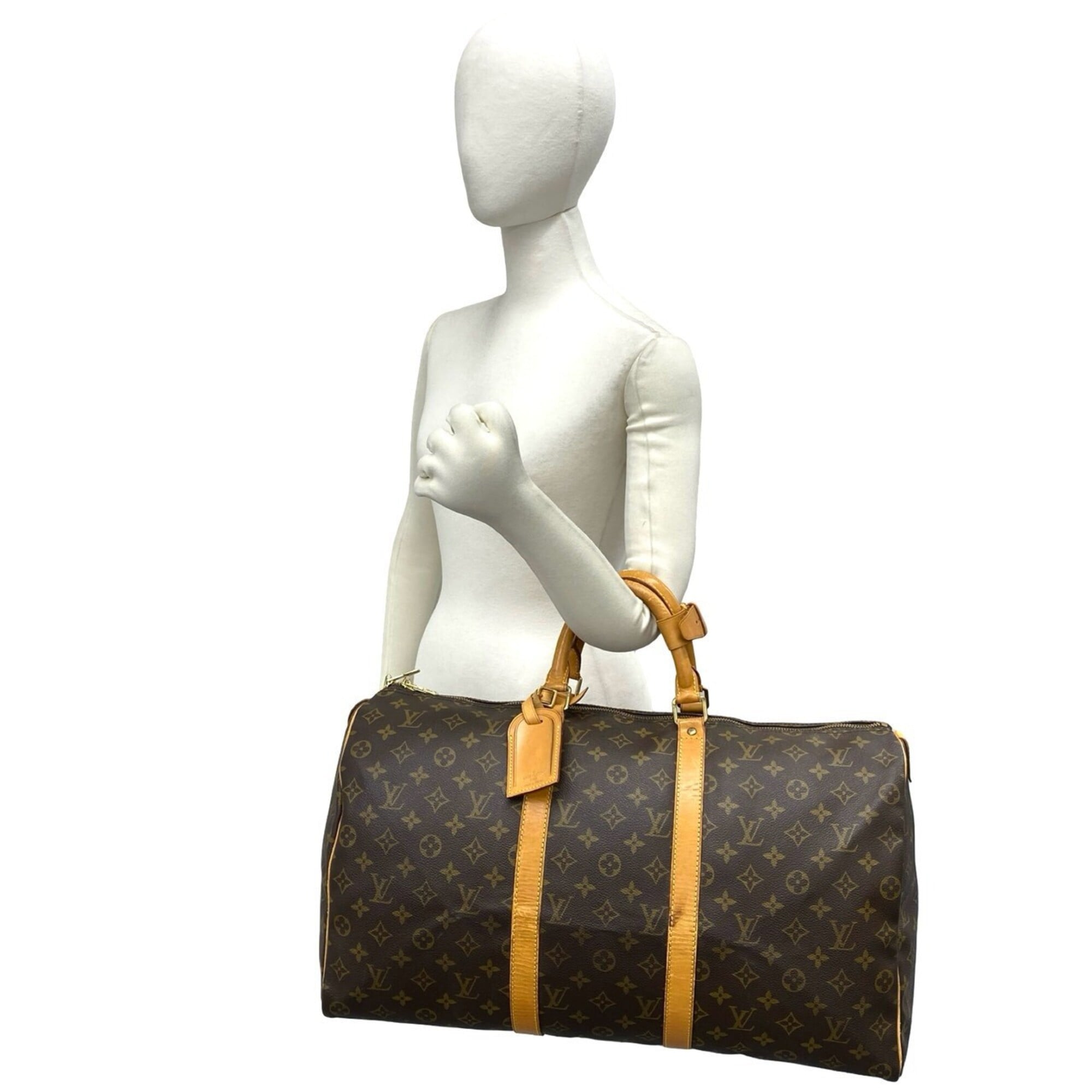 Louis Vuitton Brown Pvc Leather Boston Bag (Pre-Owned)