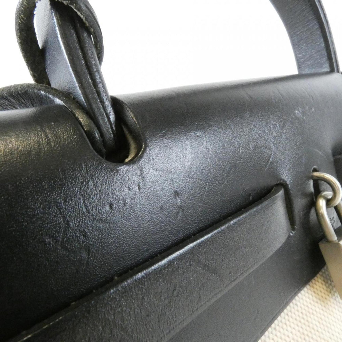 Hermes Black Toile H Handbag (Pre-Owned)