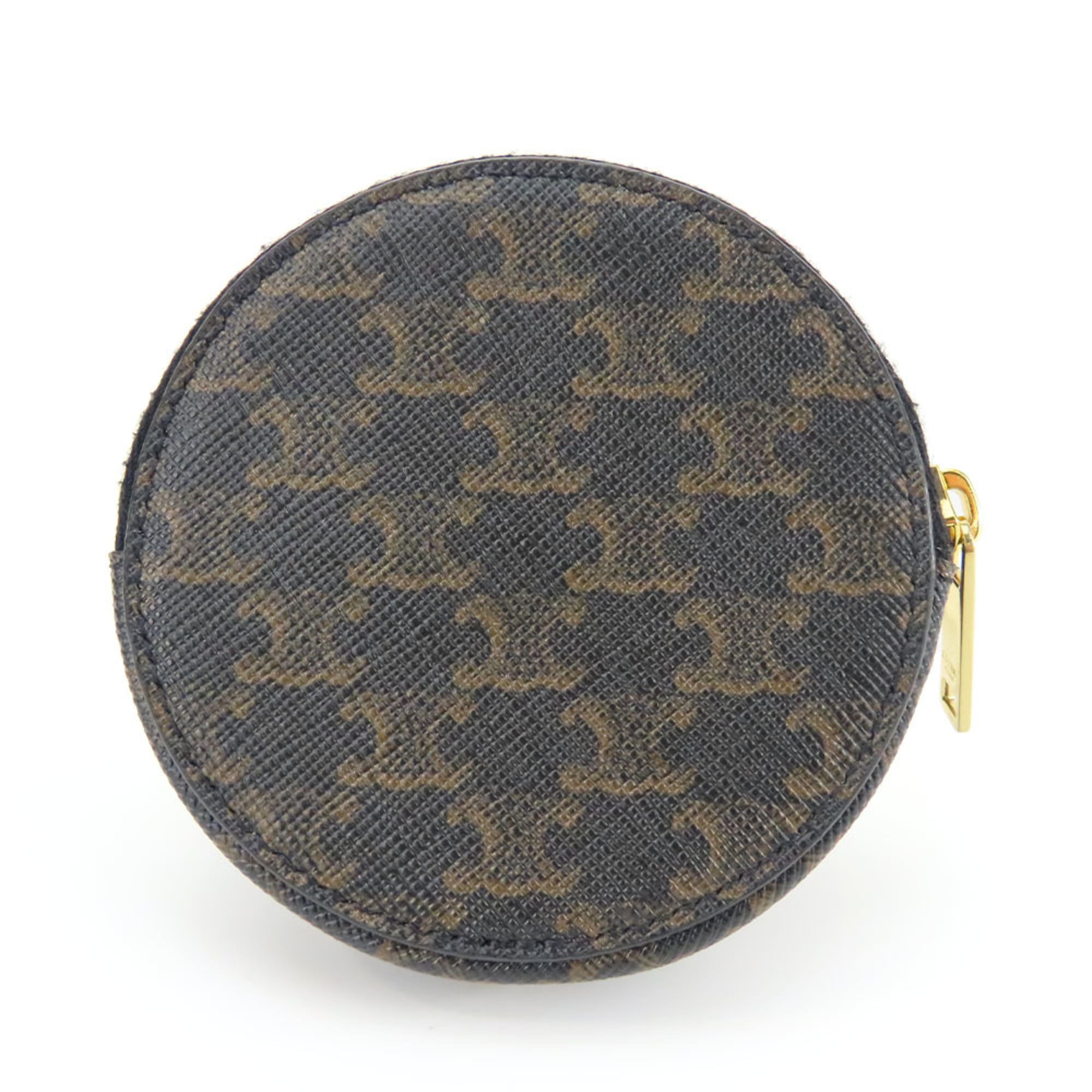 Celine Black Brown Pvc Leather Coin Purse/Coin Case (Pre-Owned)