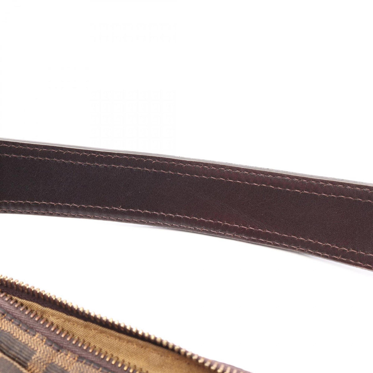 Fendi Black Brown Canvas Leather Handbag Shoulder Bag (Pre-Owned)