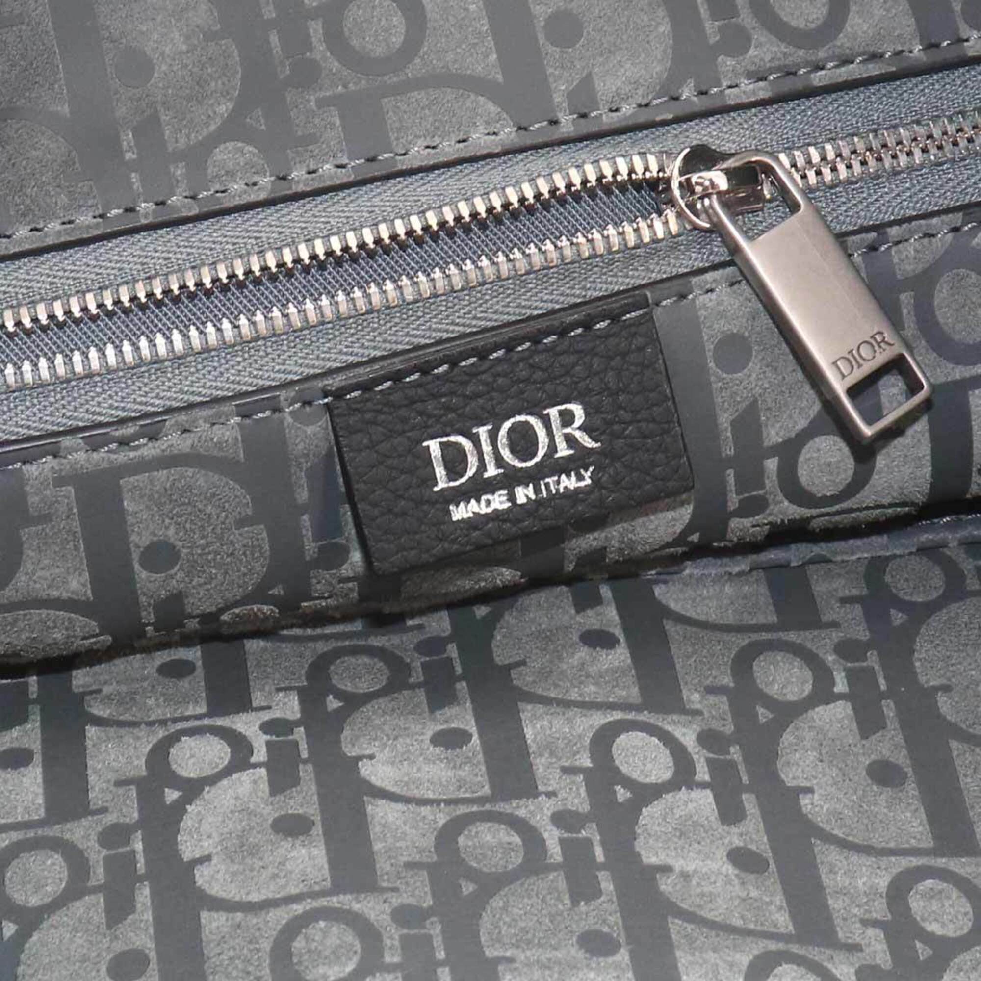 Christian Dior Black Leather Handbag Tote Bag (Pre-Owned)