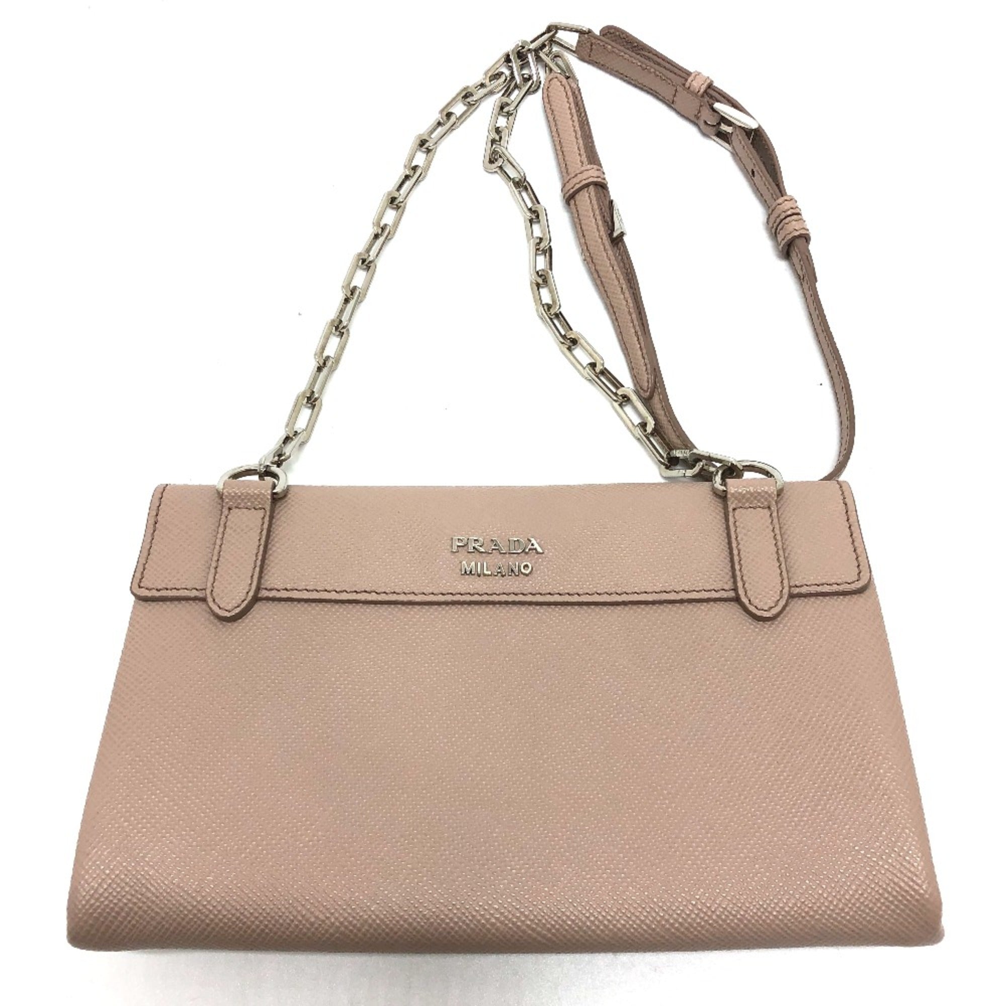 Prada Beige Leather Shoulder Bag (Pre-Owned)