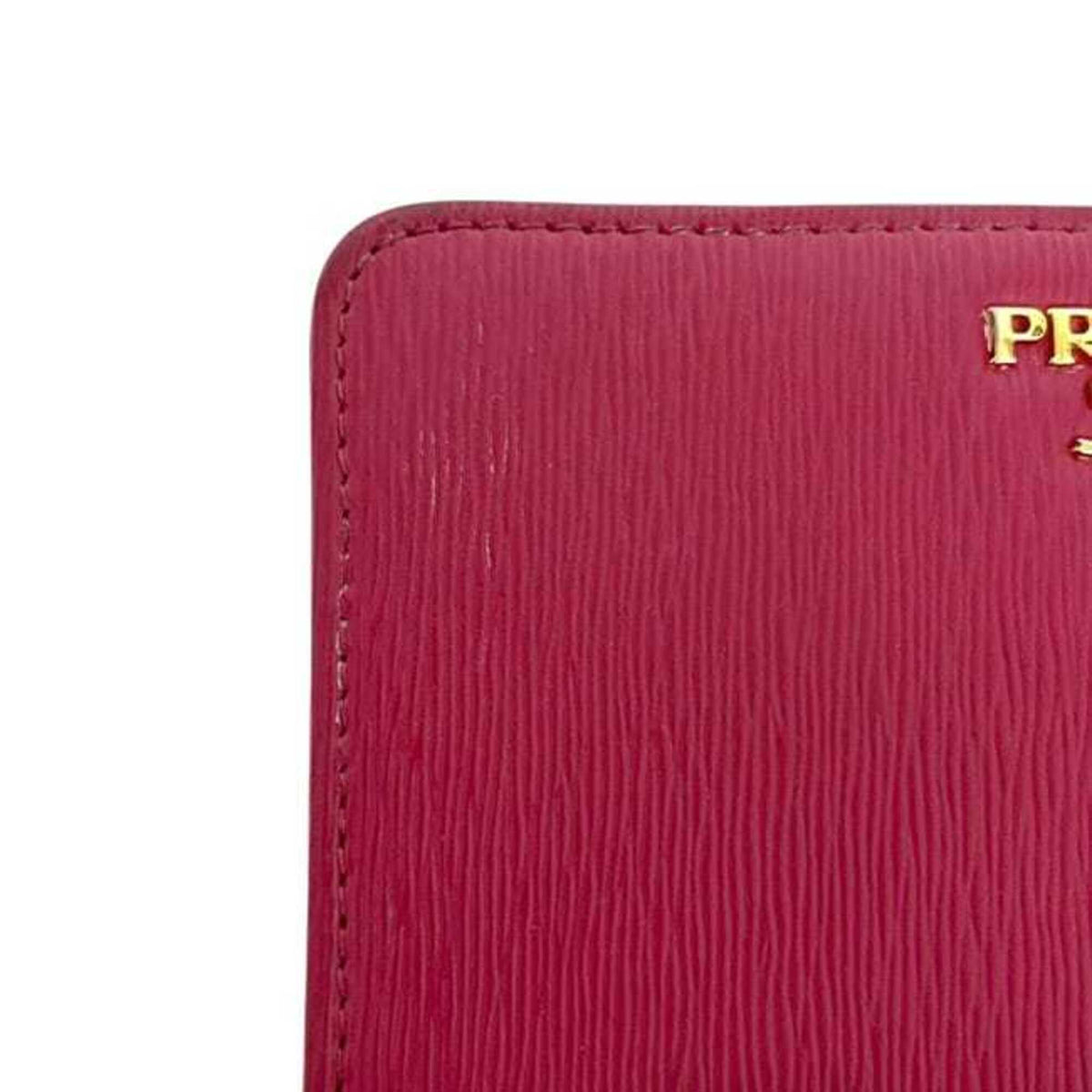 Prada Peonia Pink Leather Wallet (Bi-Fold) (Pre-Owned)