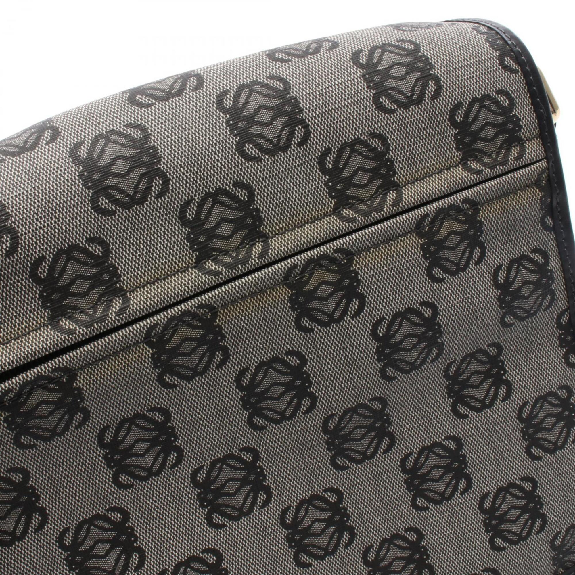 Loewe Black Gray Coated Canvas Leather Handbag Shoulder Bag (Pre-Owned)