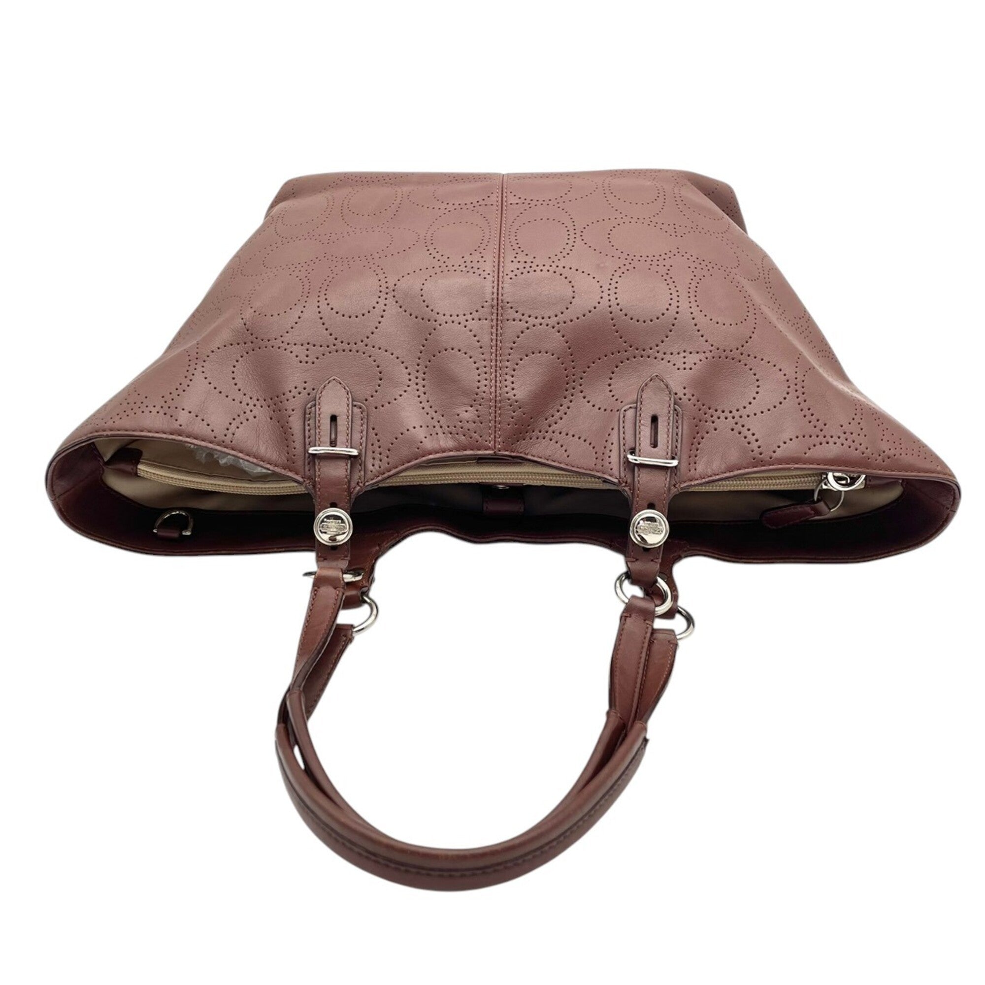 Coach Brown Leather Handbag Shoulder Bag Tote Bag (Pre-Owned)
