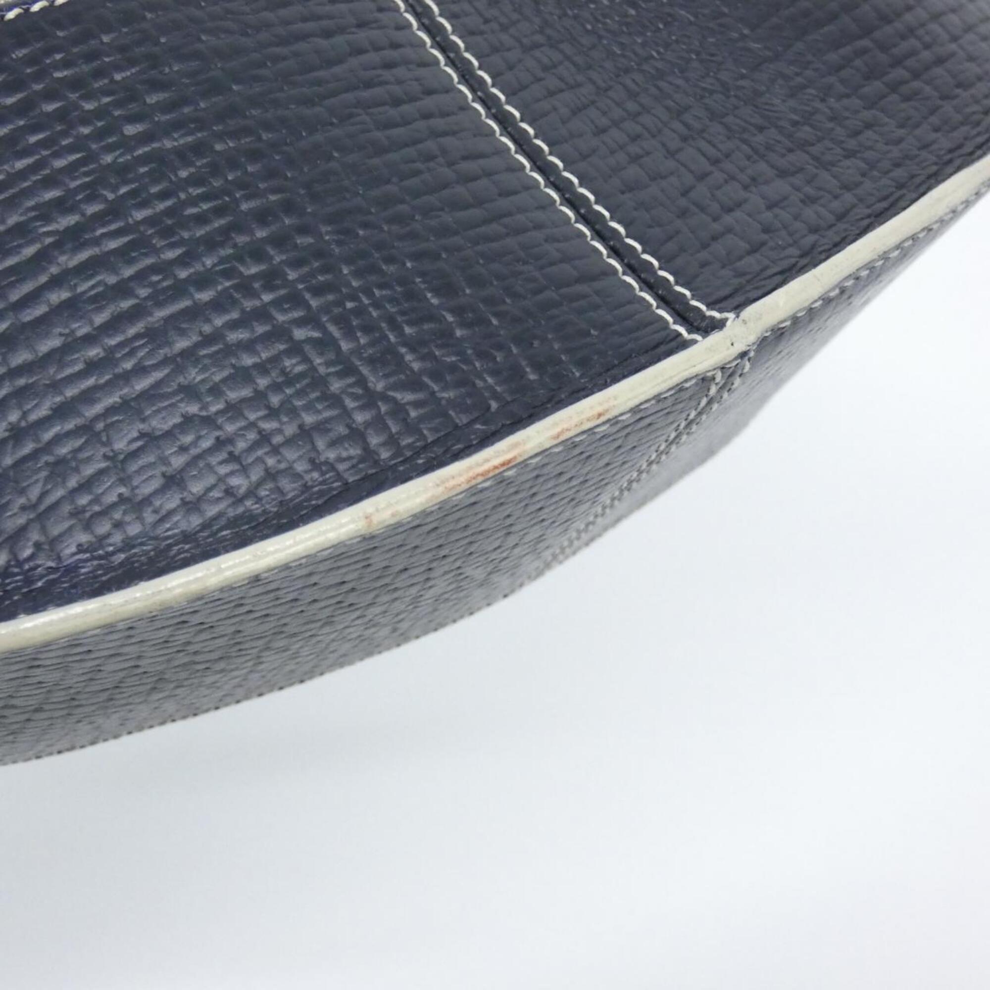 Loewe Gray Navy Canvas Leather Shoulder Bag (Pre-Owned)