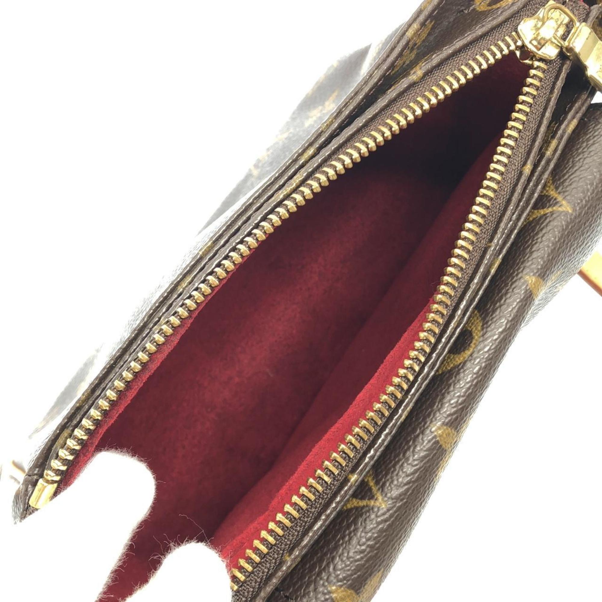 Louis Vuitton Marron Coated Canvas Shoulder Bag (Pre-Owned)