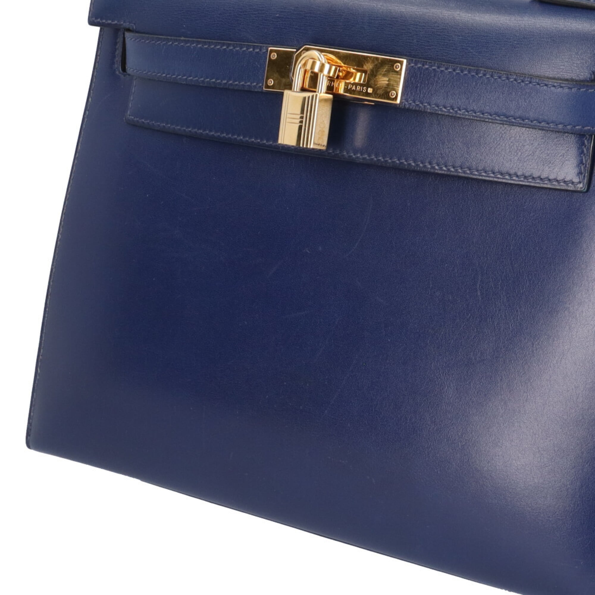 Hermes Bleu Saphir Navy Box Calf Leather Shoulder Bag (Pre-Owned)