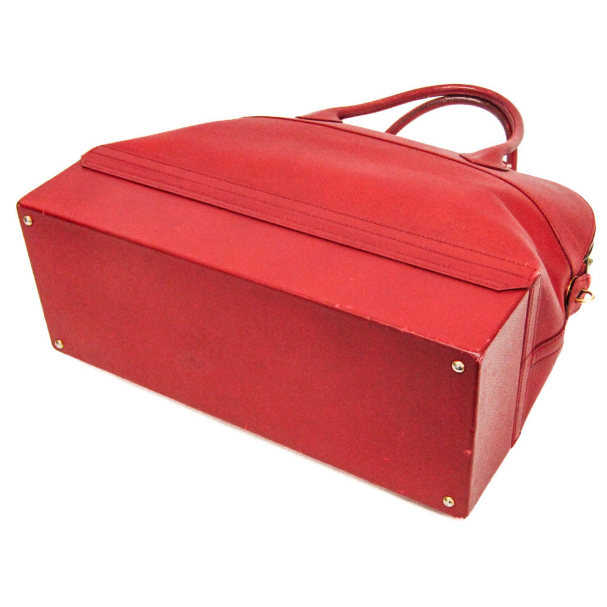Hermes Red Color Courchevel Leather Handbag (Pre-Owned)