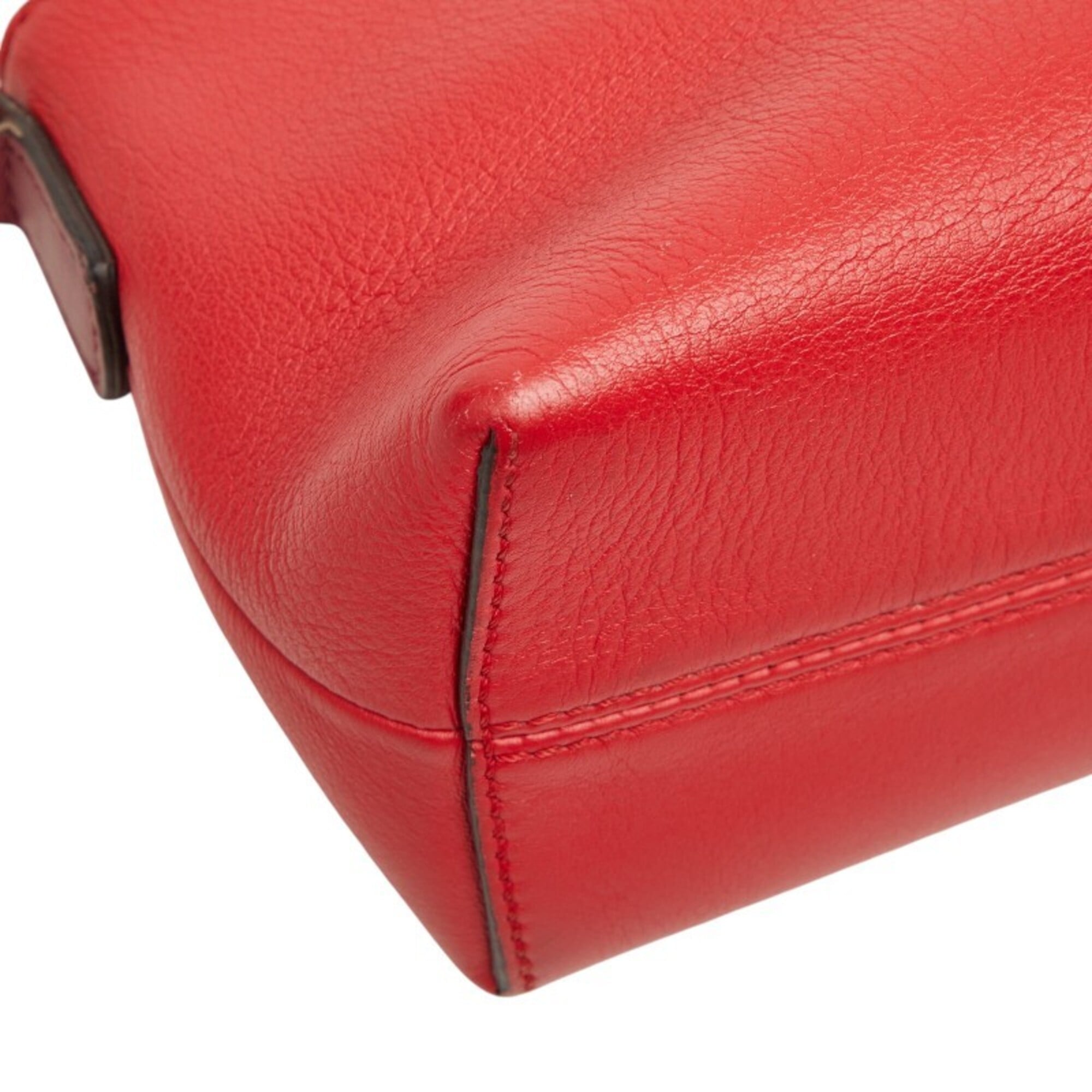 Fendi Pink Red Color Leather Handbag Shoulder Bag (Pre-Owned)