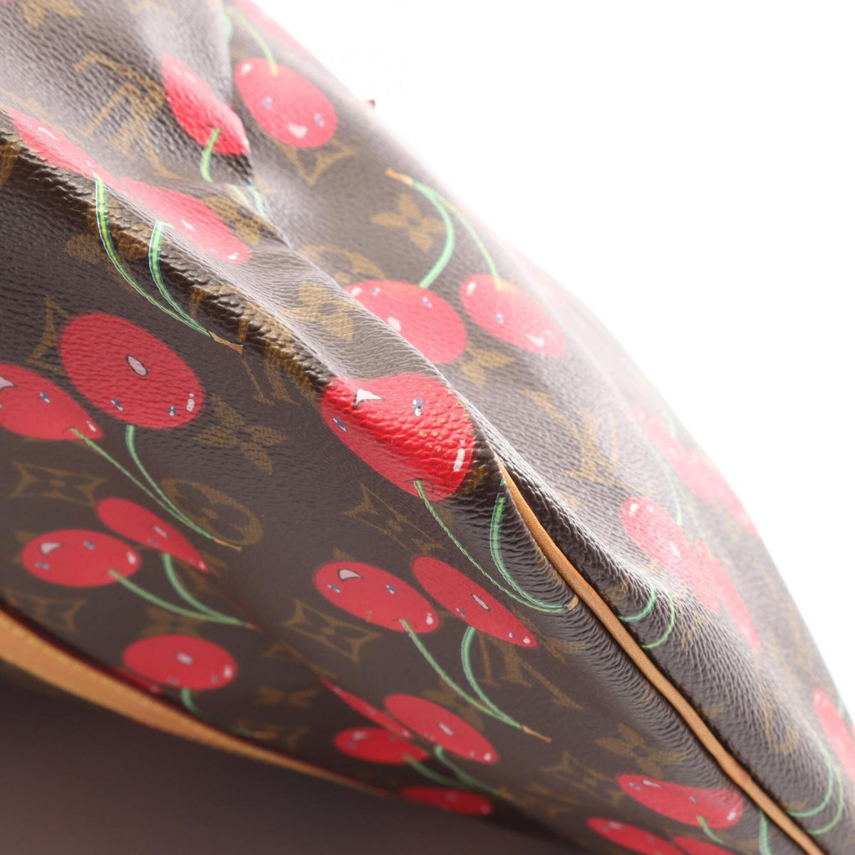 Louis Vuitton Brown Monogram Cherry Red Color Coated Canvas Leather Boston Bag Handbag (Pre-Owned)