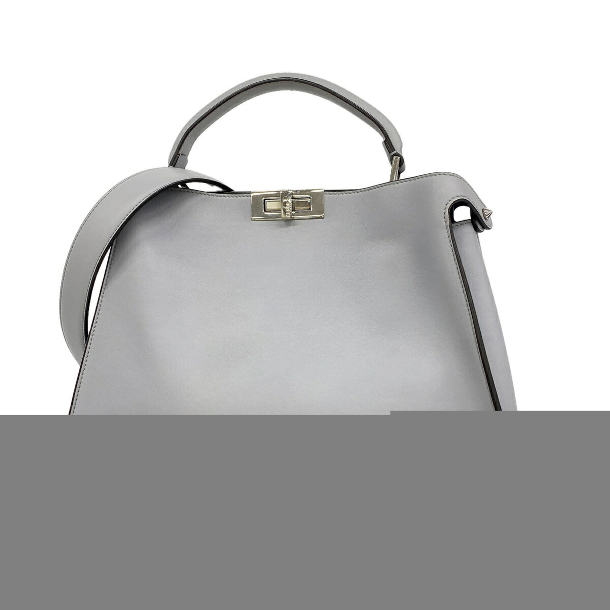 Fendi Gray Leather Handbag (Pre-Owned)