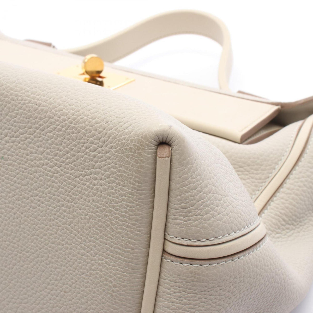 Hermes Beige Gray Togo Leather Handbag (Pre-Owned)