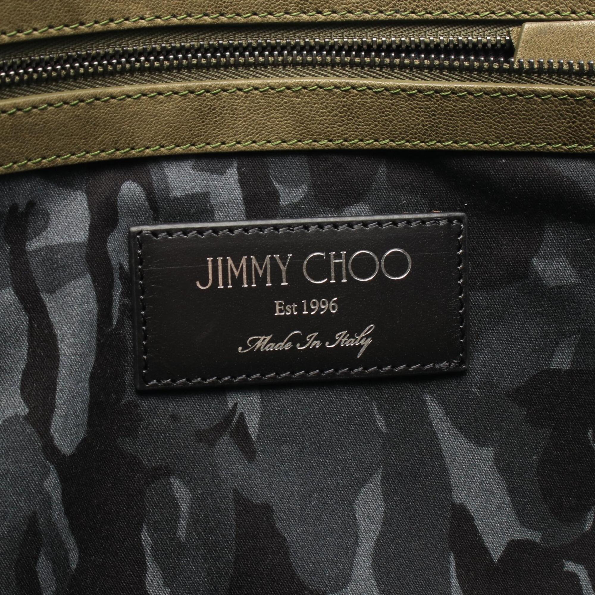 Jimmy Choo Khaki Leather Handbag Tote Bag (Pre-Owned)