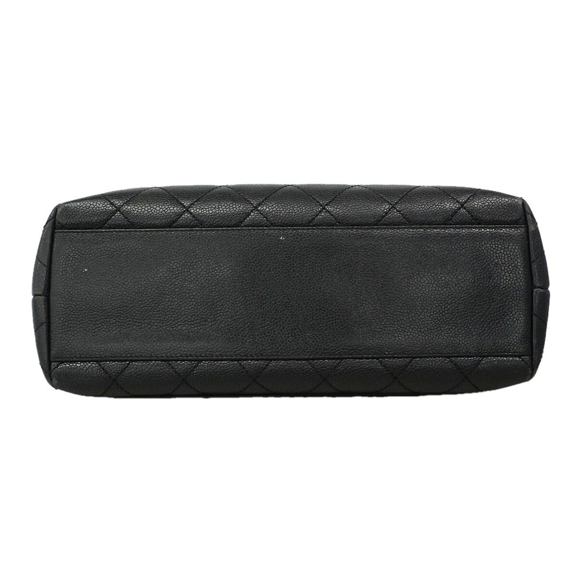 Chanel Black Grained Calfskin Handbag (Pre-Owned)