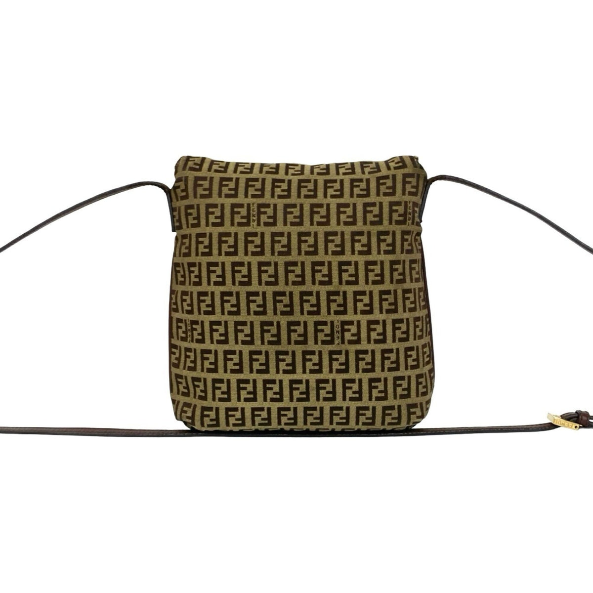 Fendi Brown Zucchino Leather Pochette Shoulder Bag (Pre-Owned)