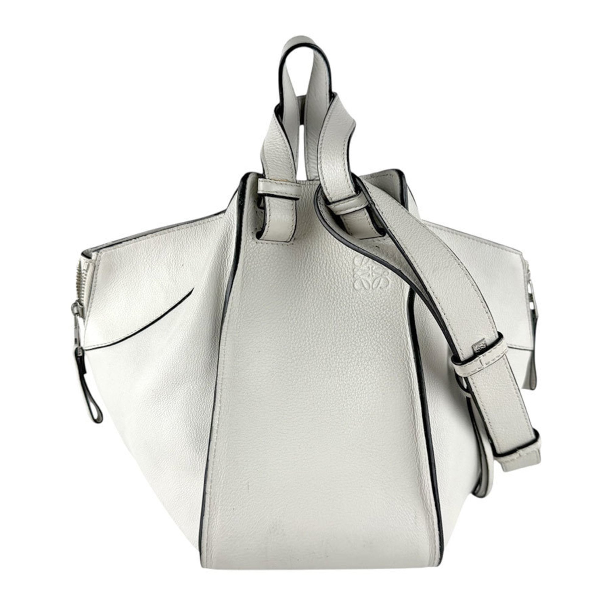 Loewe Hammock White Leather Shoulder Bag (Pre-Owned)