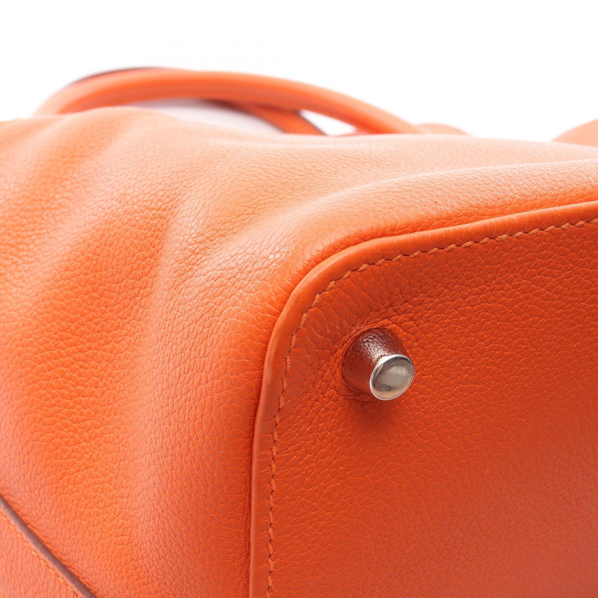 Hermes Orange Evercalf Leather Handbag (Pre-Owned)
