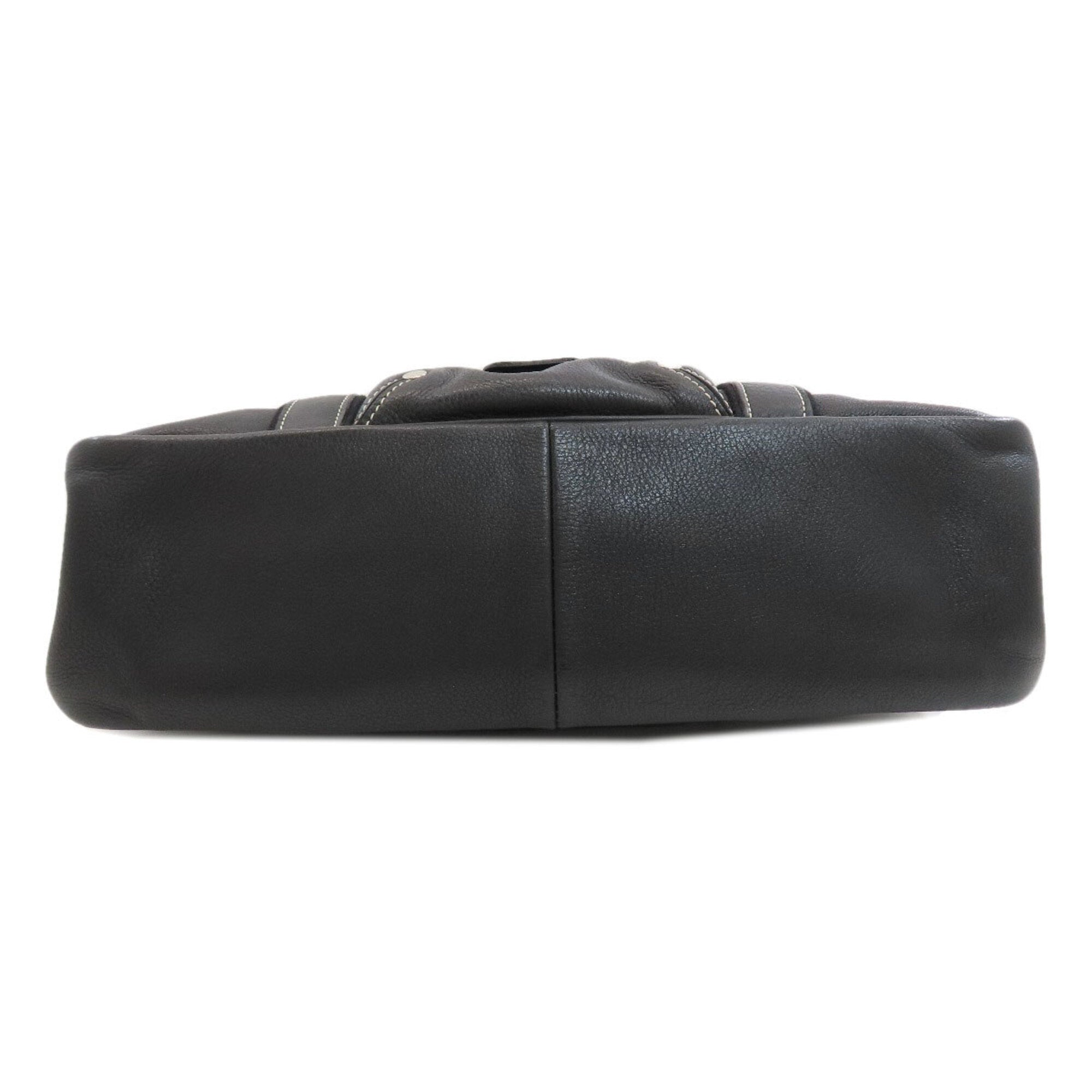 Longchamp Black Leather Handbag (Pre-Owned)