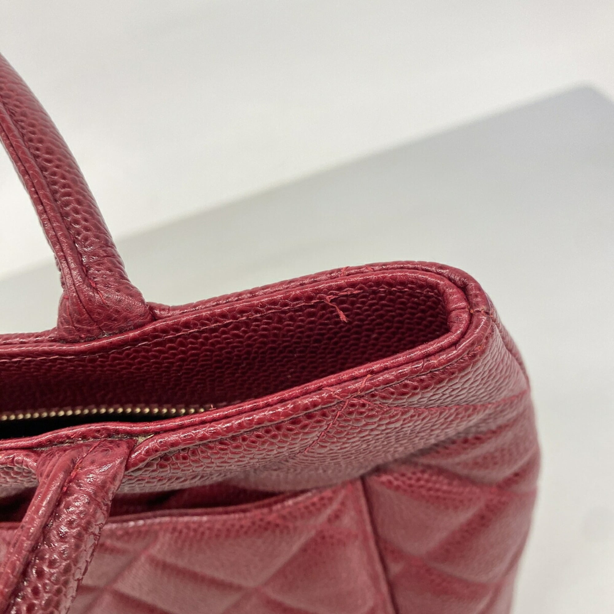 Chanel Bordeaux Grained Calfskin Tote Bag (Pre-Owned)